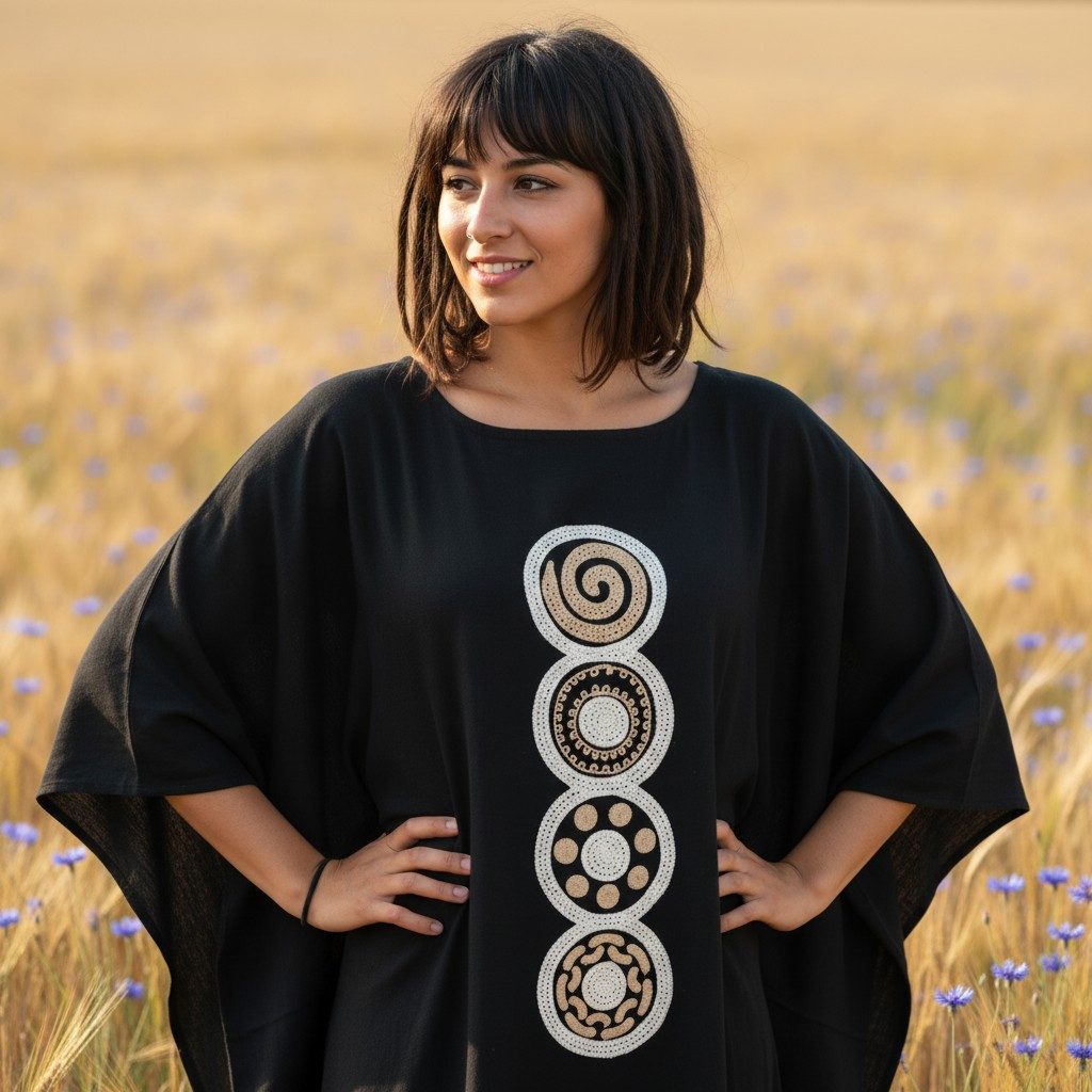 Guru-Shop Longbluse Besticktes Hippie Ponchokleid, Minikleid.. alternative günstig online kaufen