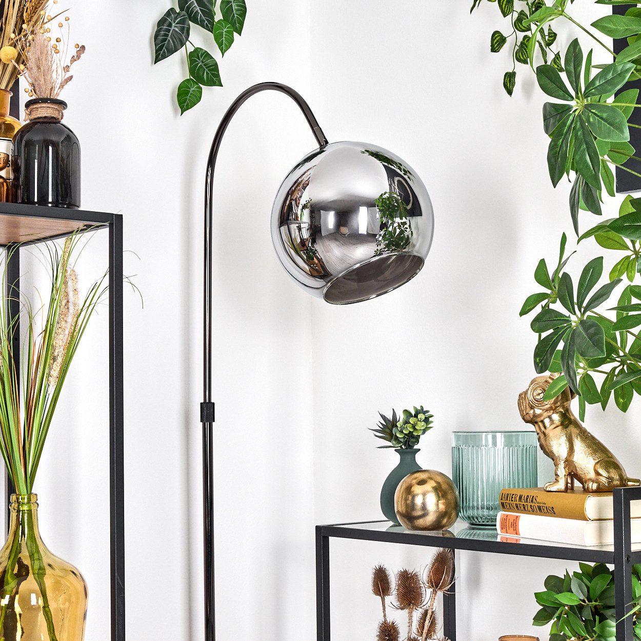 hofstein Stehlampe Stehlampe aus Metall/Glas in günstig online kaufen