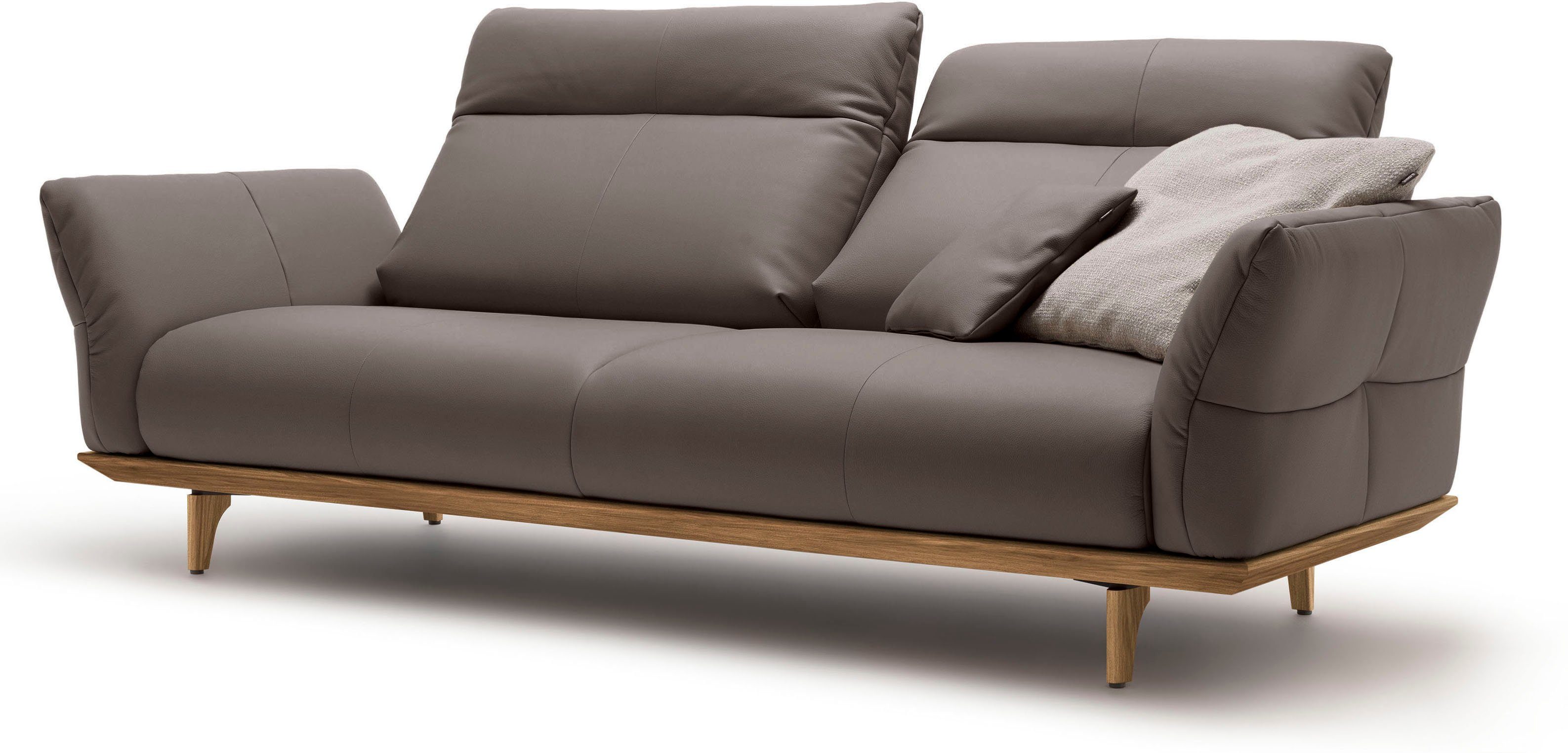 Nussbaum, in cm hs.460, 3-Sitzer sofa hülsta 208 Sockel Nussbaum, Breite Füße