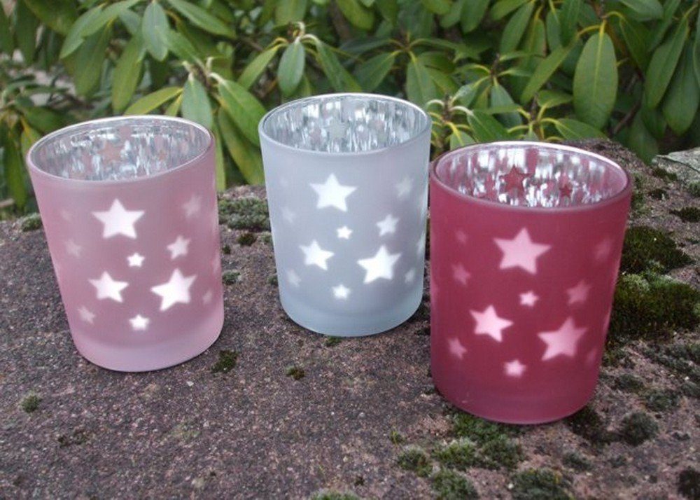 Deko-Impression Teelichthalter Zauberhafte Windlichter Sterne Teelichthalter StückSchattenspiel (3 St) 3