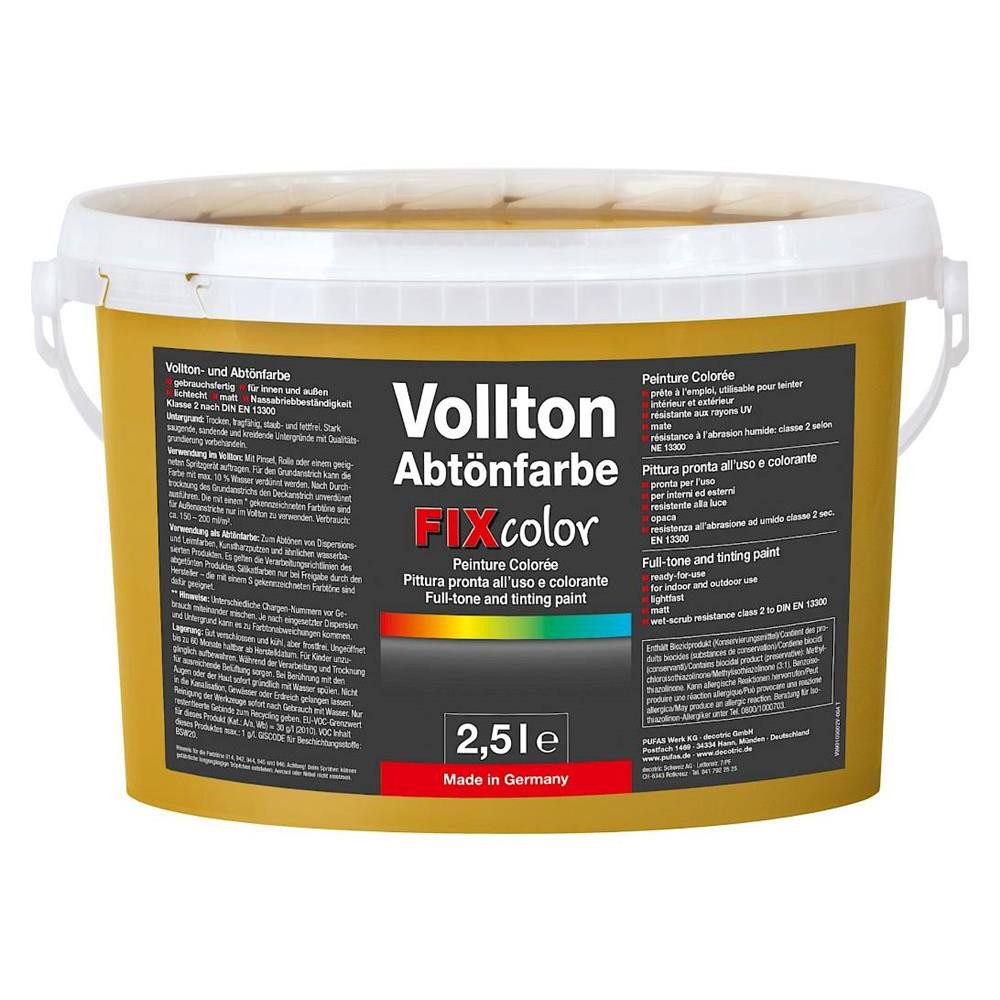 baufan® Vollton- und Abtönfarbe Volltonfarbe Abtönfarbe deckende Farbe zum Mischen 2,5L, Für dekorative Anstriche und als Abtönfarbe