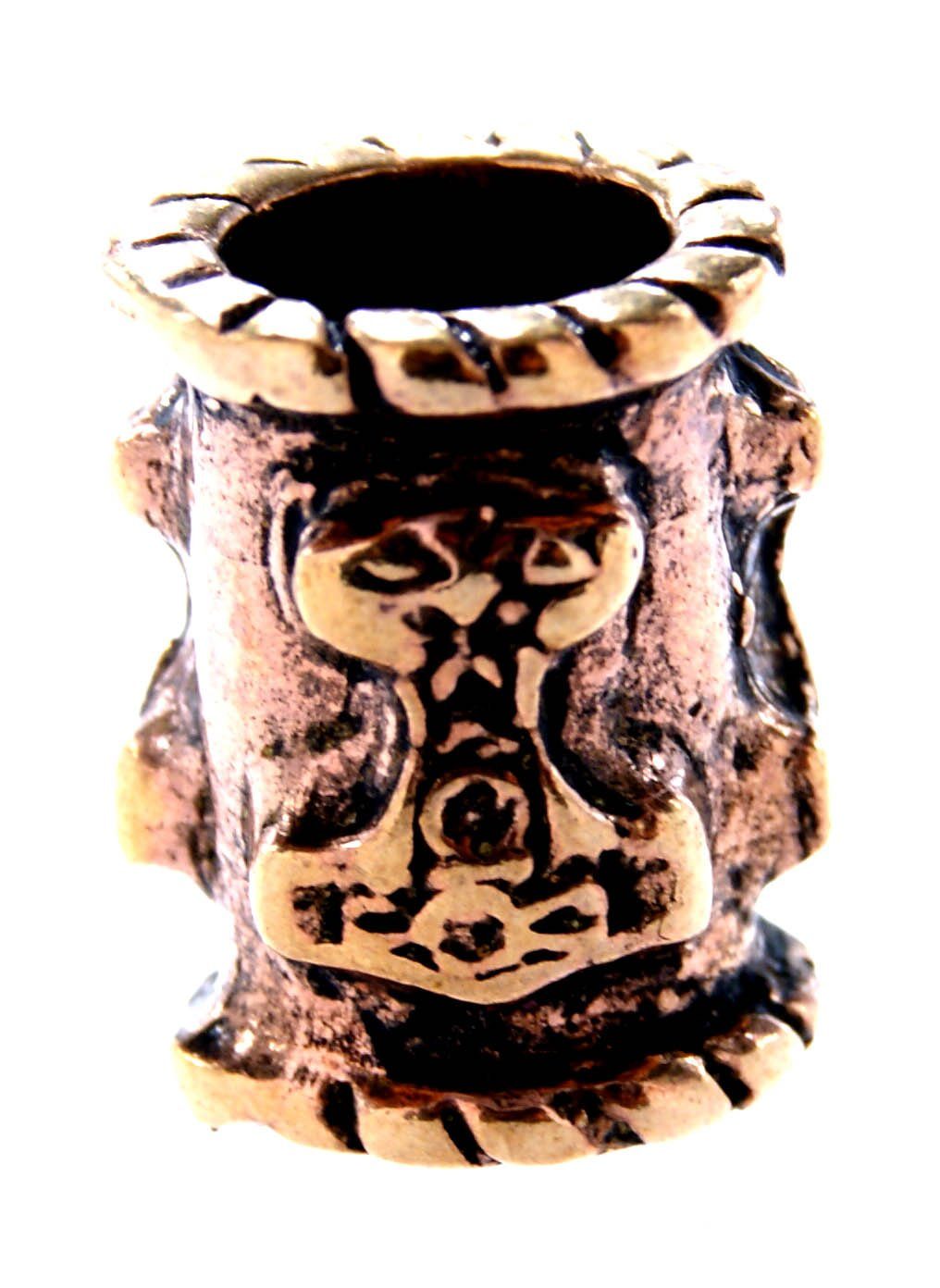 Bronze Diadem Kiss Thorshammer 6mm Mjollnir Hammer of Bartperle Leather Thor Haarperle