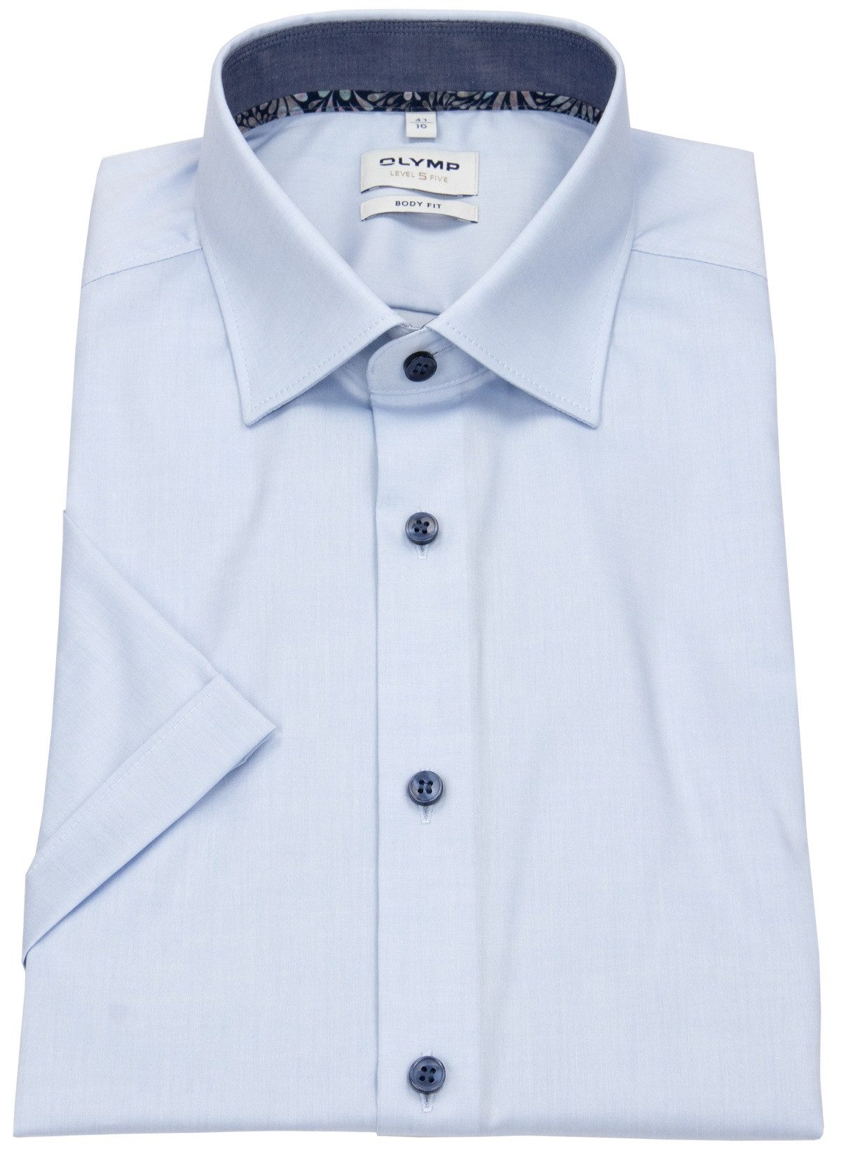 OLYMP Kurzarmhemd Level 5 stark tailliert Kentkragen