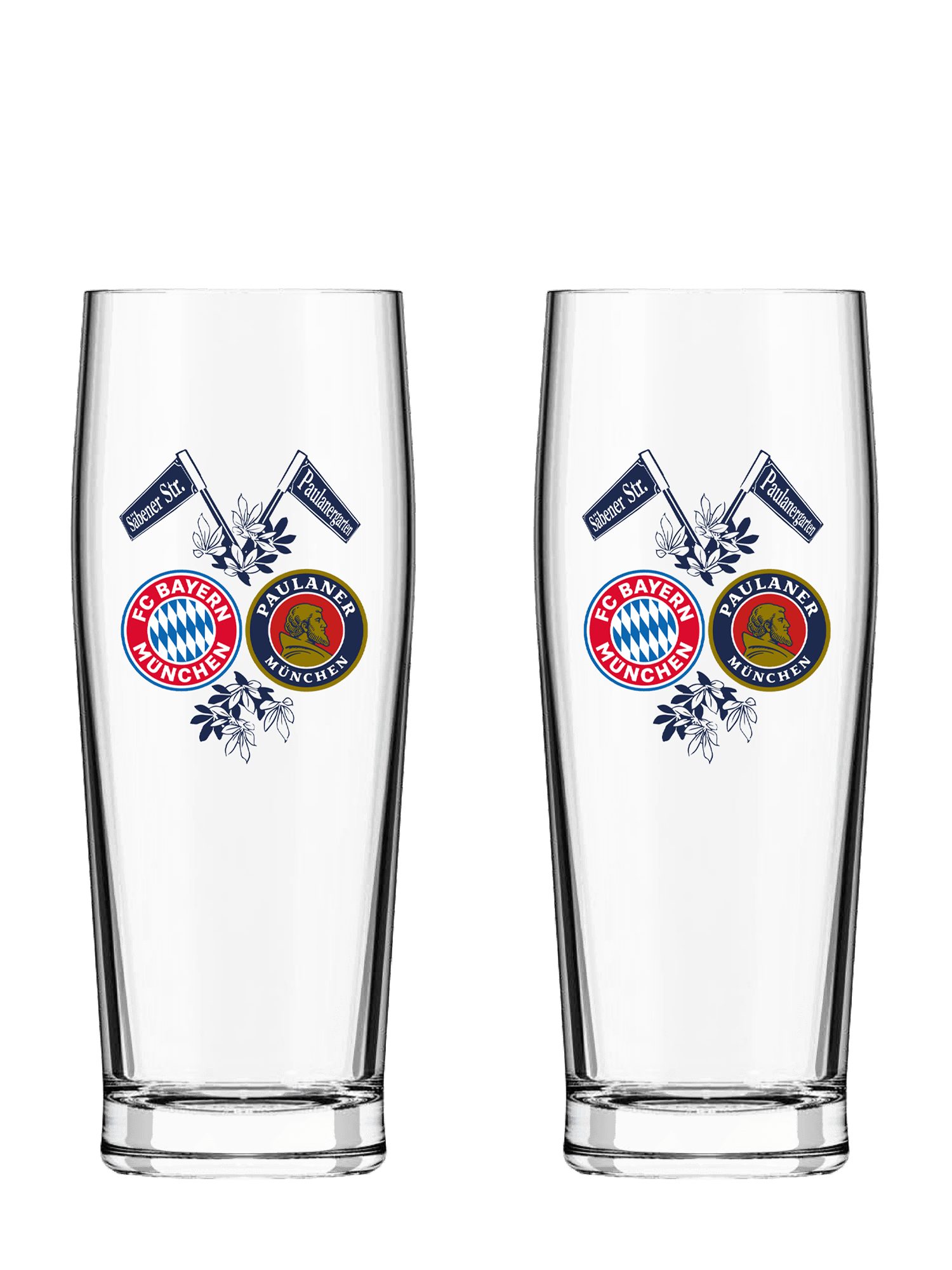 FC Bayern München Стекло-Set FC Bayern München Halbeglas I Bierglas I 2er-Set I Je 0,5 l, Glas
