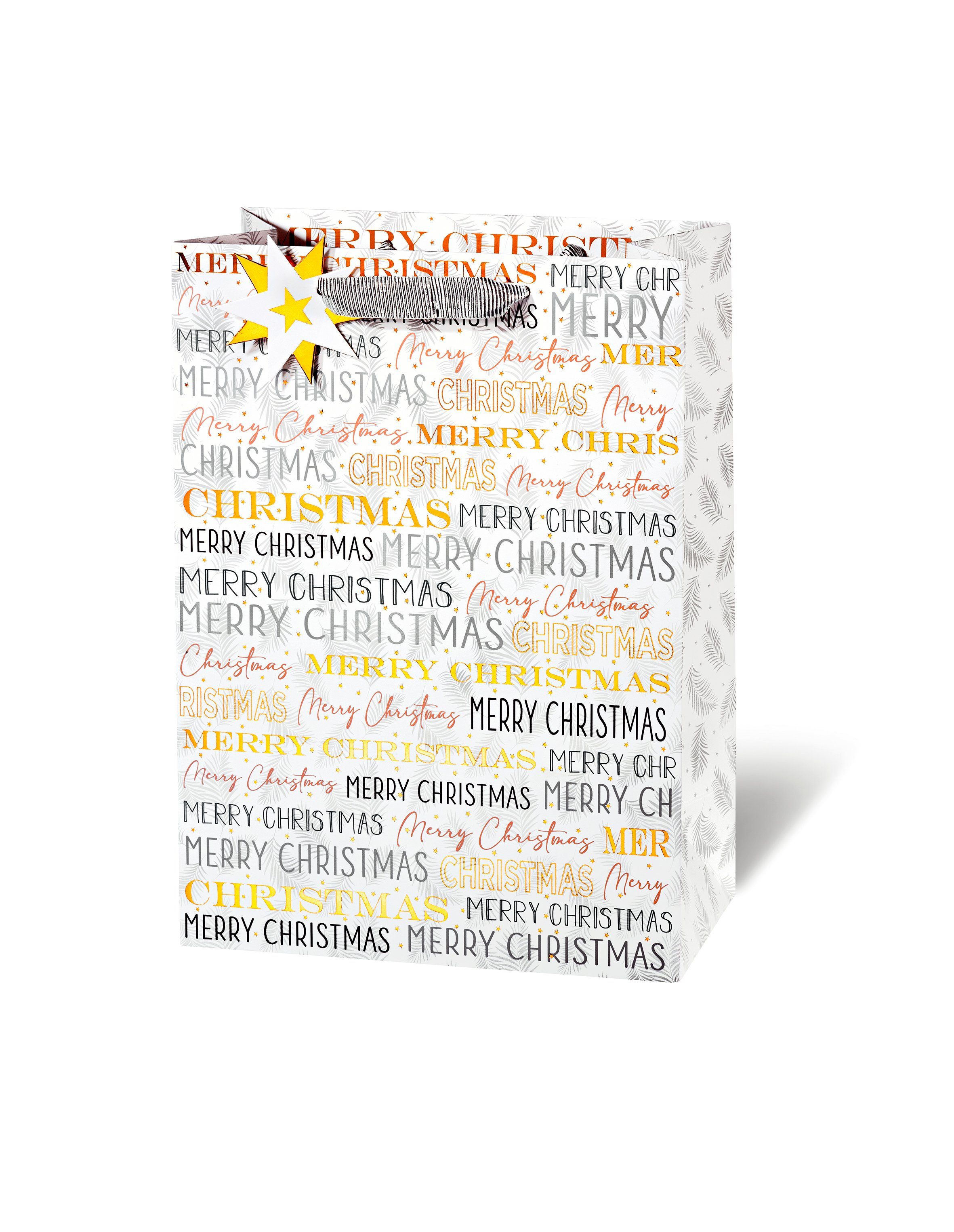 BSB Grußkarten Tasche Weihnachten Groß A4-Format - White Festival - Merry Christmas