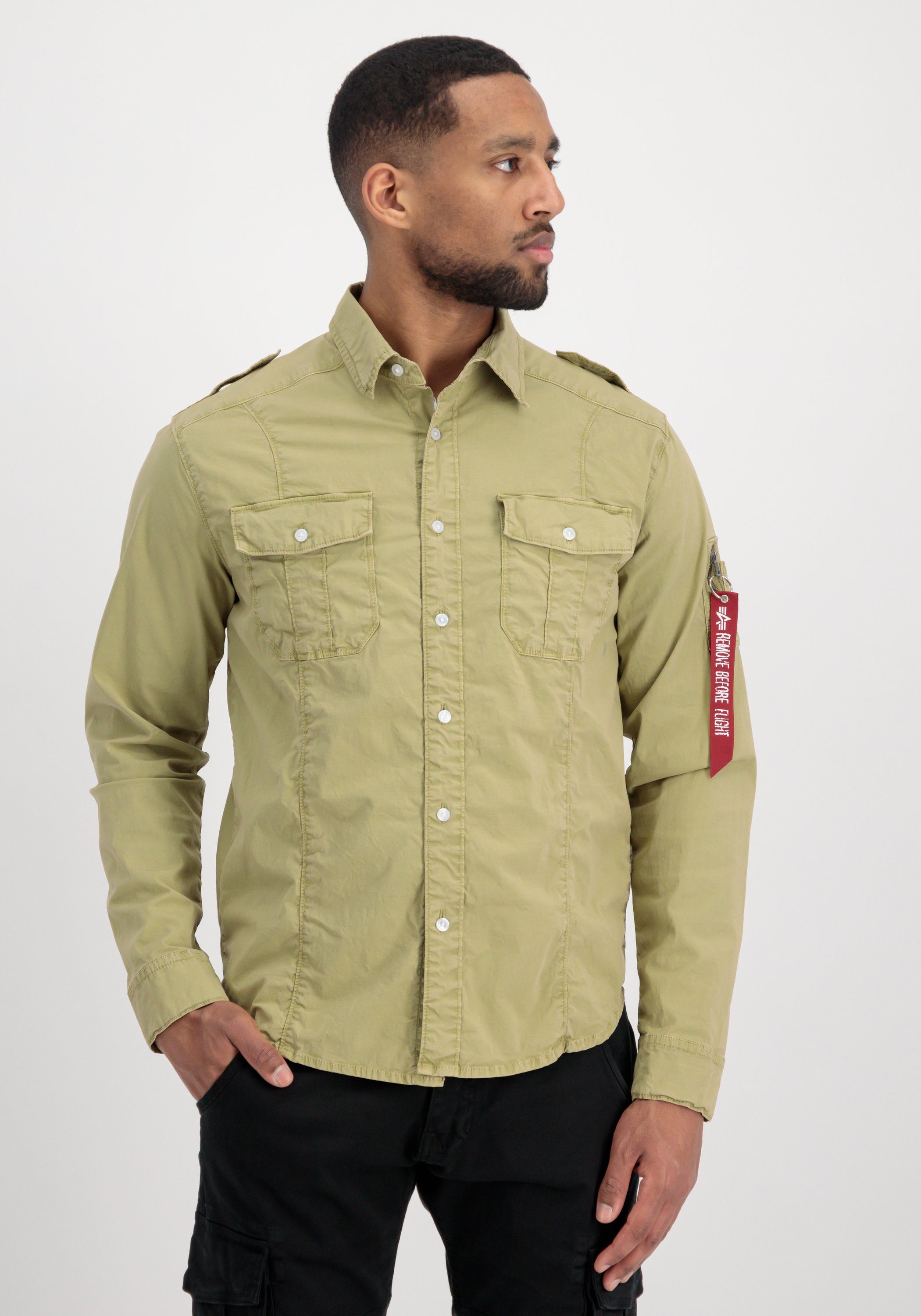 Alpha Industries T-Shirt ALPHA INDUSTRIES Men - Overshirts Basic Shirt Slim