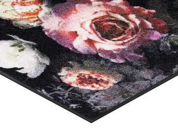 Teppich Night Roses, wash+dry by Kleen-Tex, rechteckig, Höhe: 7 mm, Motiv Rosen, rutschhemmend, In- und Outdoor geeignet, waschbar
