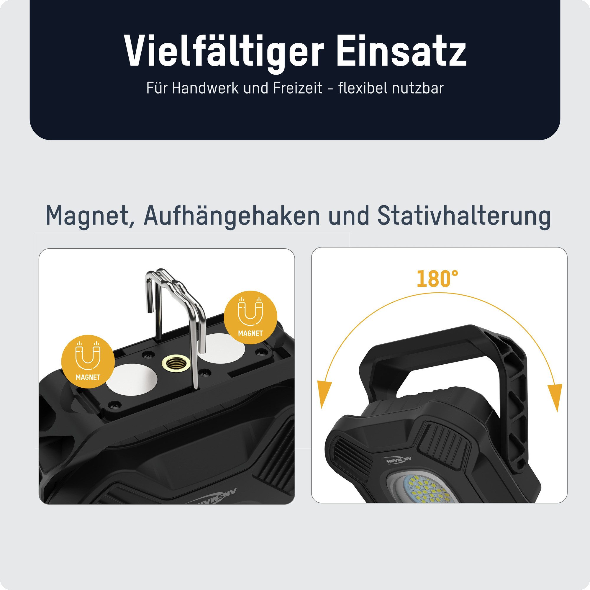 ANSMANN AG LED Arbeitsleuchte Arbeitsleuchte, leistungsstarke LED Werkstattlampe mit 5 Leuchtmodi