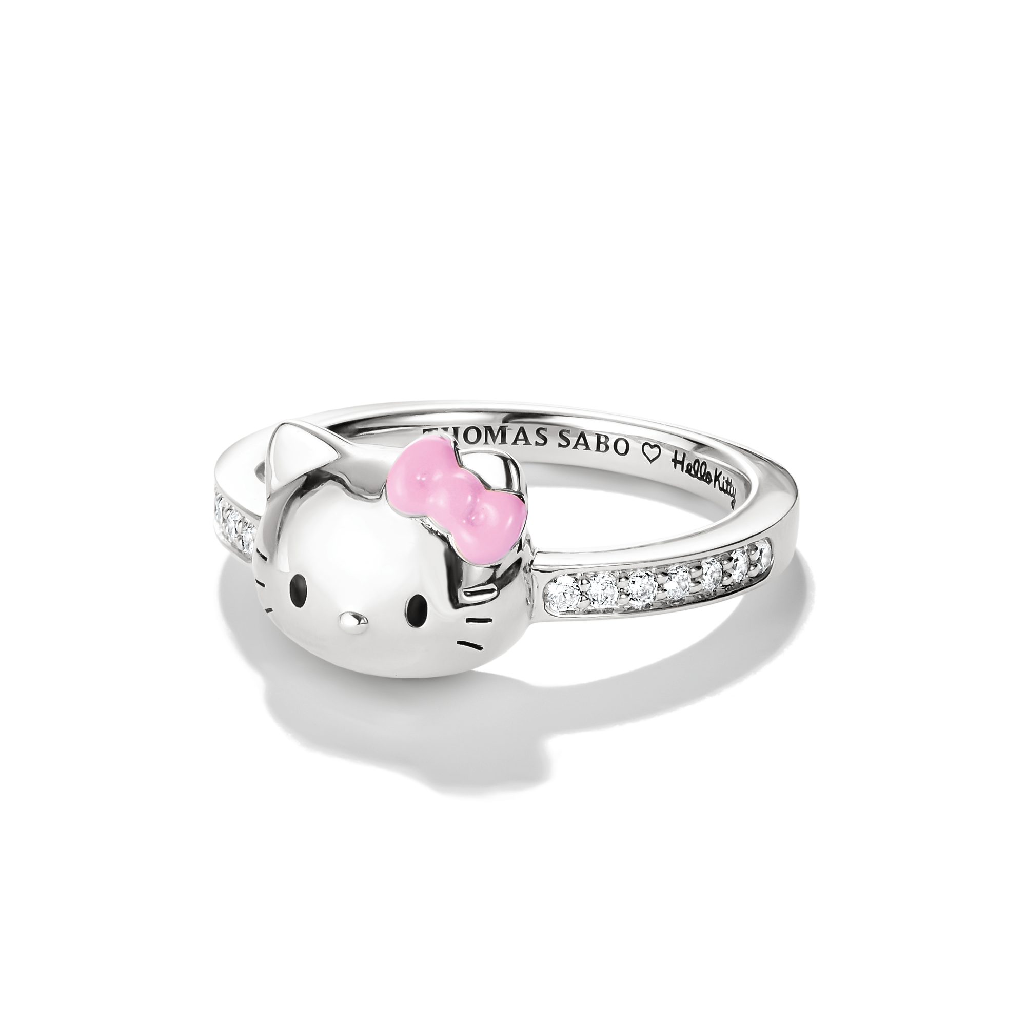 THOMAS SABO Fingerring THOMAS SABO ♡ Hello Kitty Ring, mit Zirkonia (synth) - Emaille