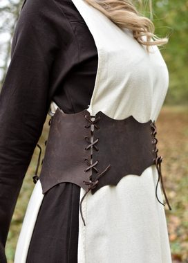 Battle Merchant Ritter-Kostüm Markt-Mittelalter Mieder-Gürtel geschnürt aus Leder braun Größe XS
