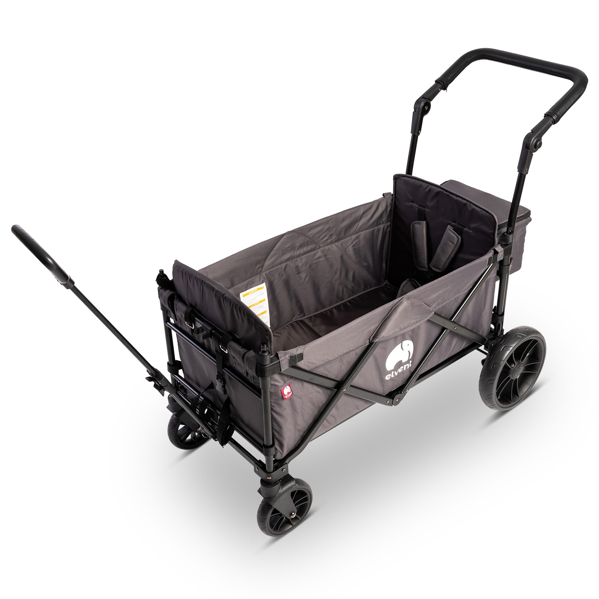 elvent Bollerwagen SmartCruiser City, Kompakt faltbar, Für 1-2 Kinder, Ideal für Familienausflüge