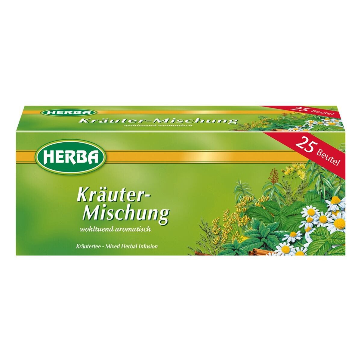 HERBA Tee Kräuter-Mischung, 25 Teebeutel, Kräutertee