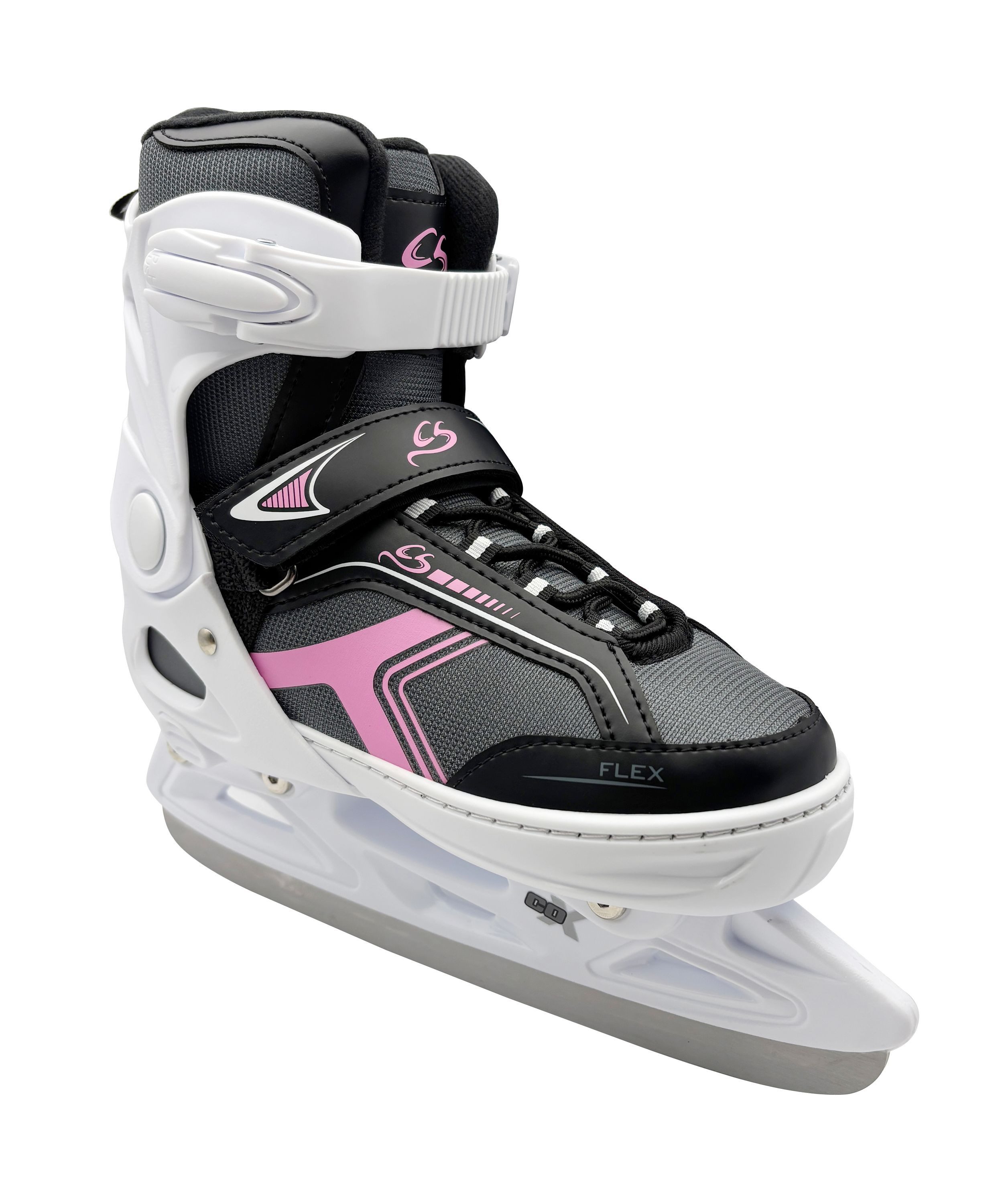 Cox Swain Schlittschuhe POLAR – größenverstellbar, Softboot – Grey/Pink – S (33-36), Verstellbare Schlittschuhe mit Edelstahlkufen – Bild 3 von 5