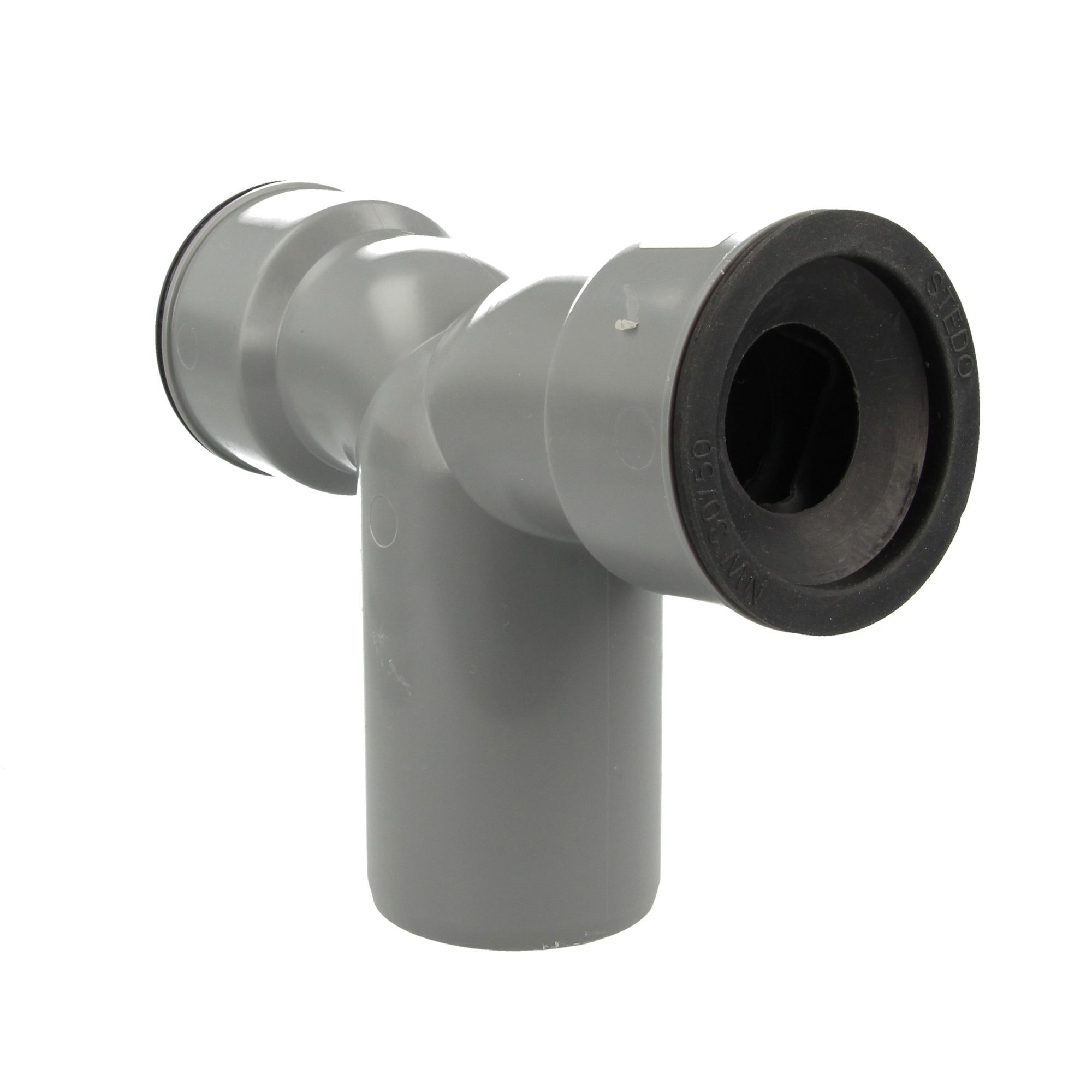 tecuro Ablaufrohr HT Doppel Siphonwinkel Siphonbogen 90°, inkl. Siphon-Gummi, Ø 32/50/32, inkl. Siphon-Gummi Ø 32 mm
