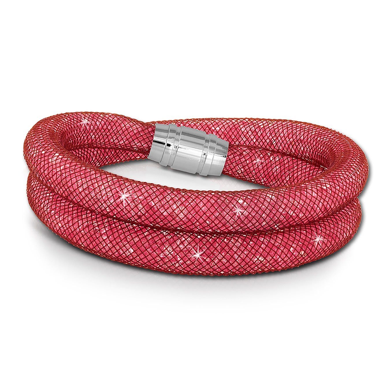 SilberDream Edelstahlarmband SilberDream Armband rosa Arm-Schmuck (Armband), Damenarmband mit Edelstahl-Verschluss, Farbe: rot, rosa Kristalle