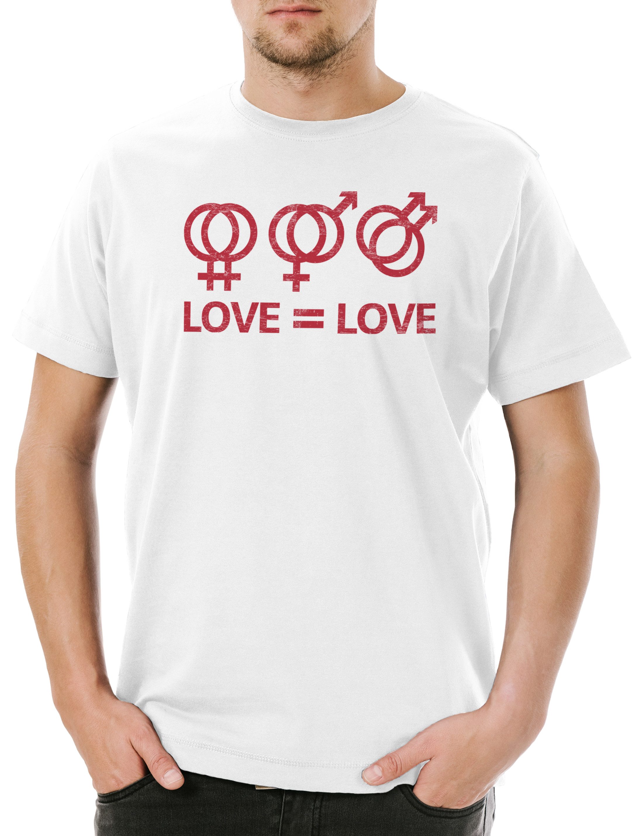 Print-Shirt Love Love Herren T-Shirt Queer Gay Schwul Lesbian Homosexuell LGBTQ
