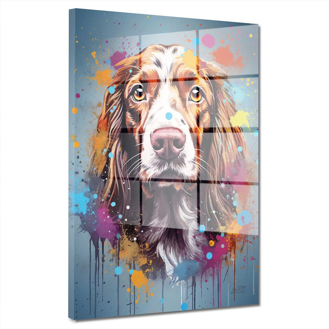 Artedinoi Acrylglasbild Cocker Spaniel Pop Art Acrylglas Wandbild Bild Wanddeko Wohnzimmer XL