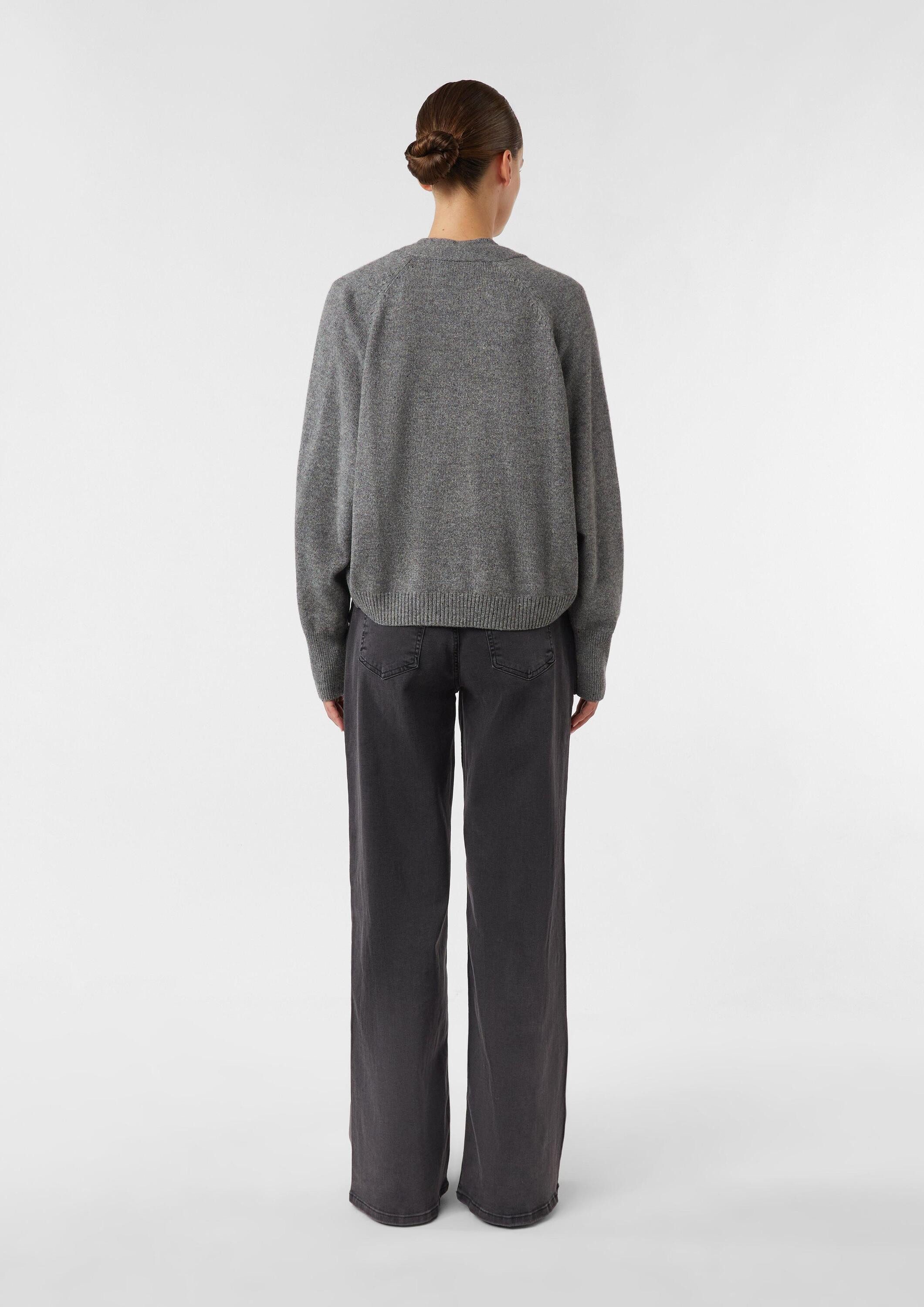 comma Cardigan Strickjacke Cardigan mit Glitzergarn und Fledermausärmeln