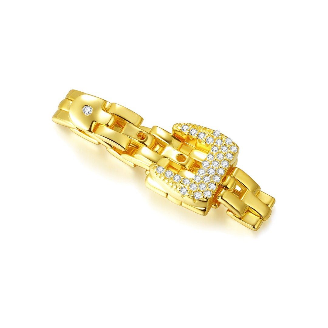 Lisandra Scott Silberring 925 Sterling Silber Buckle Ring mit Funkelnden St günstig online kaufen