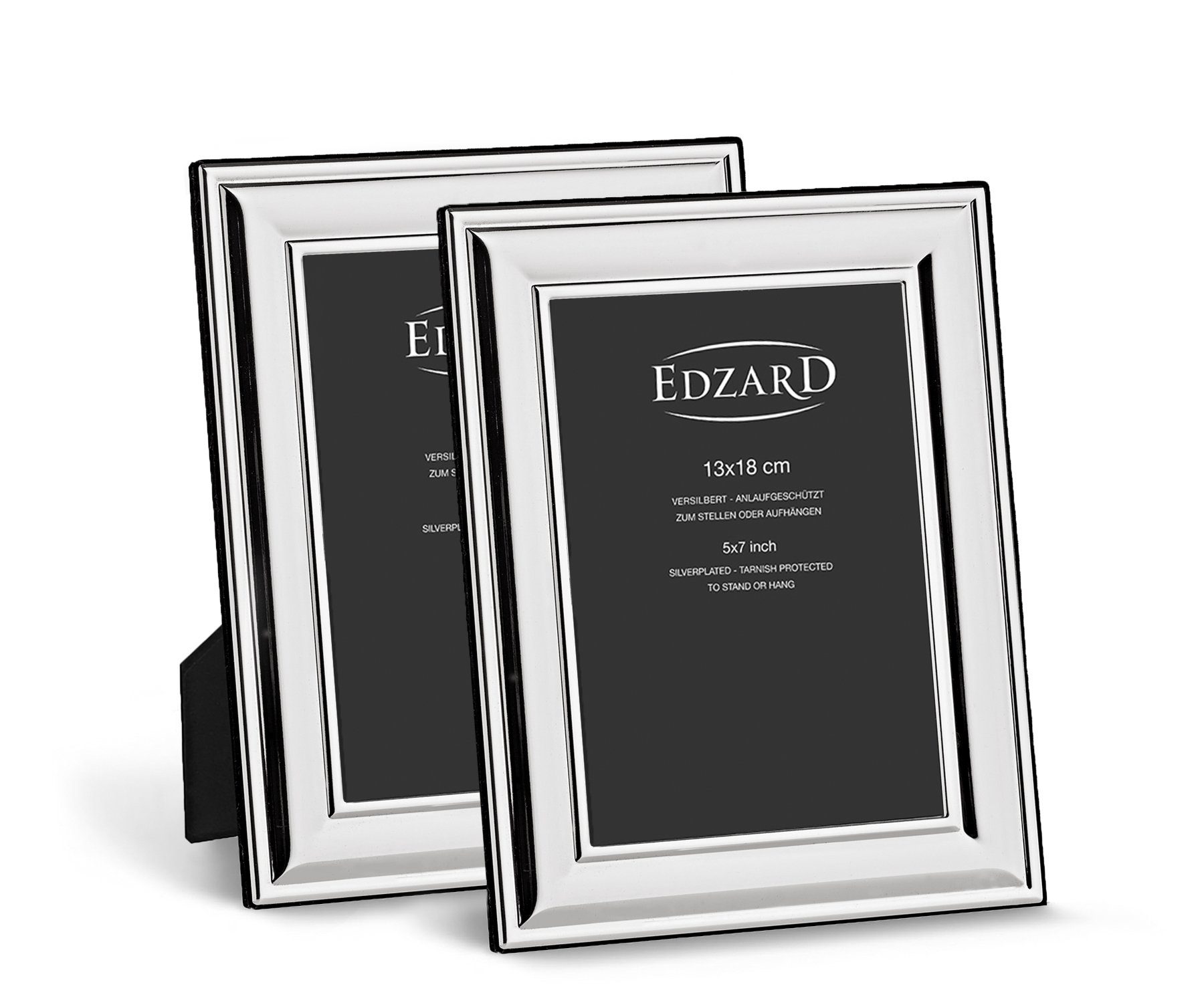 EDZARD Bilderrahmen Sunset, versilbert und anlaufgeschützt, 2er Set für 13x18 cm Fotorahmen