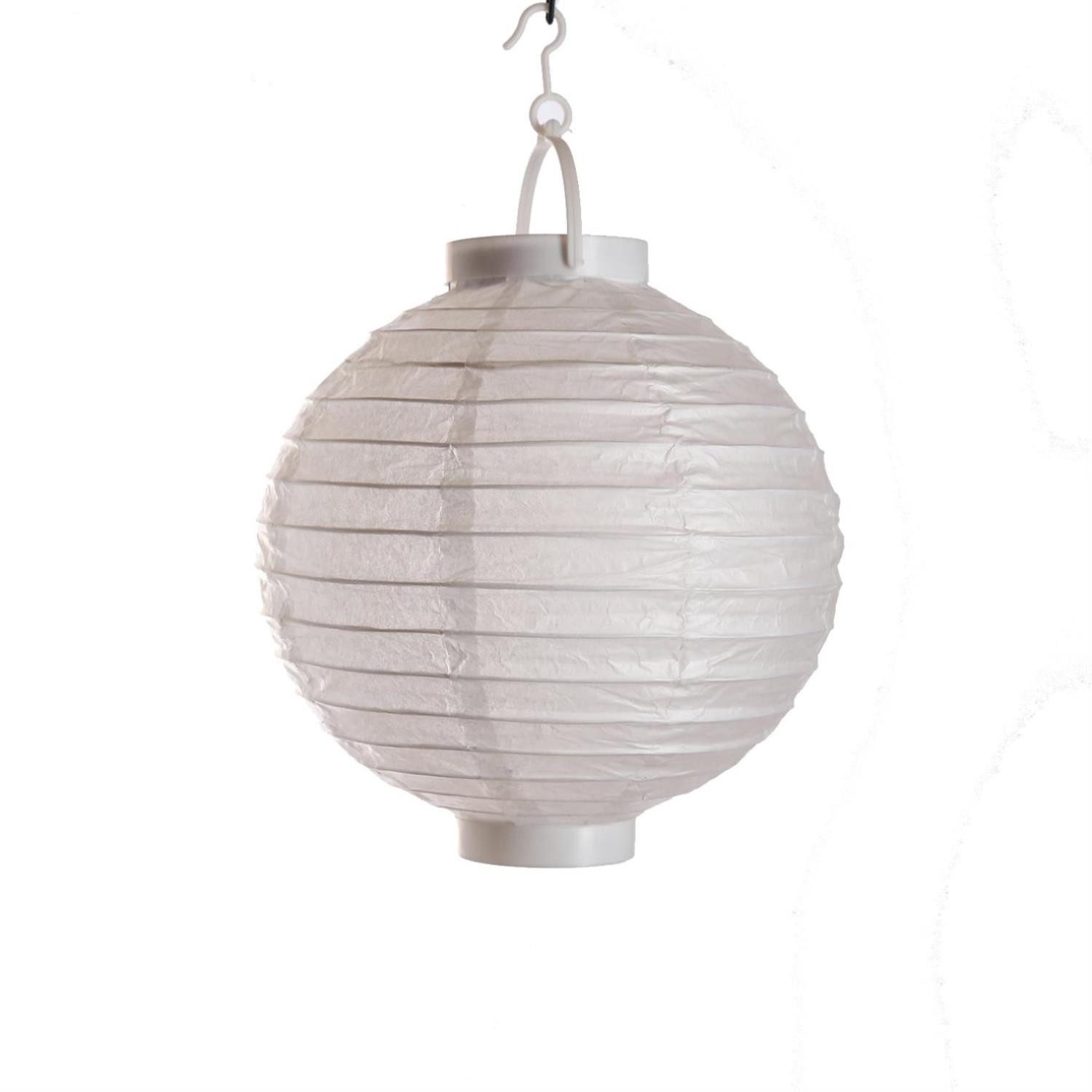 MARELIDA LED Lampion LED Lampion kaltweiße LED D: 20cm Kugel Laterne Partylampion weiß, LED Classic, kaltweiss (5300K bis 6000K)