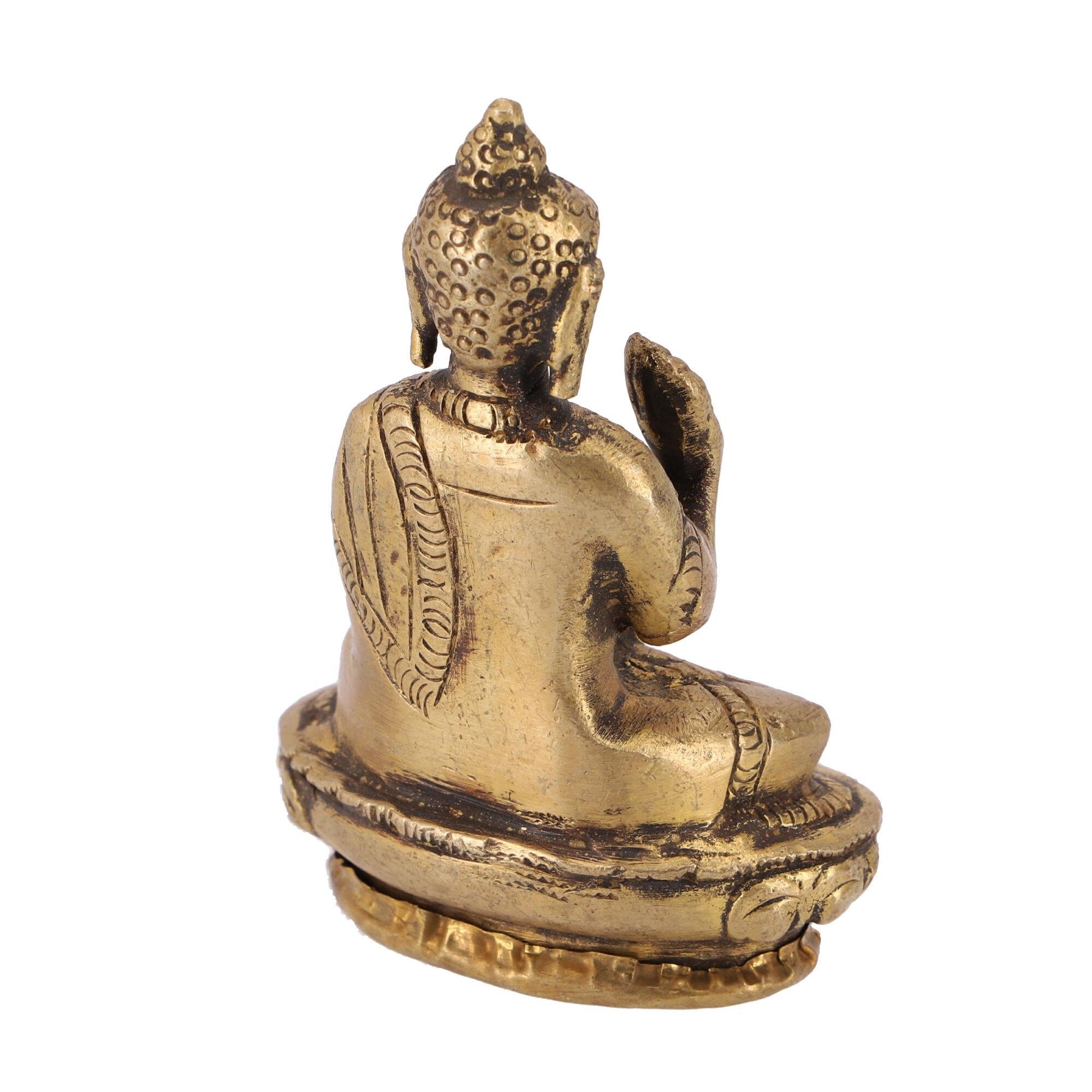 Guru-Shop Buddhafigur Buddha Amoghasiddhi Statue Messing Abhaya.. aus
