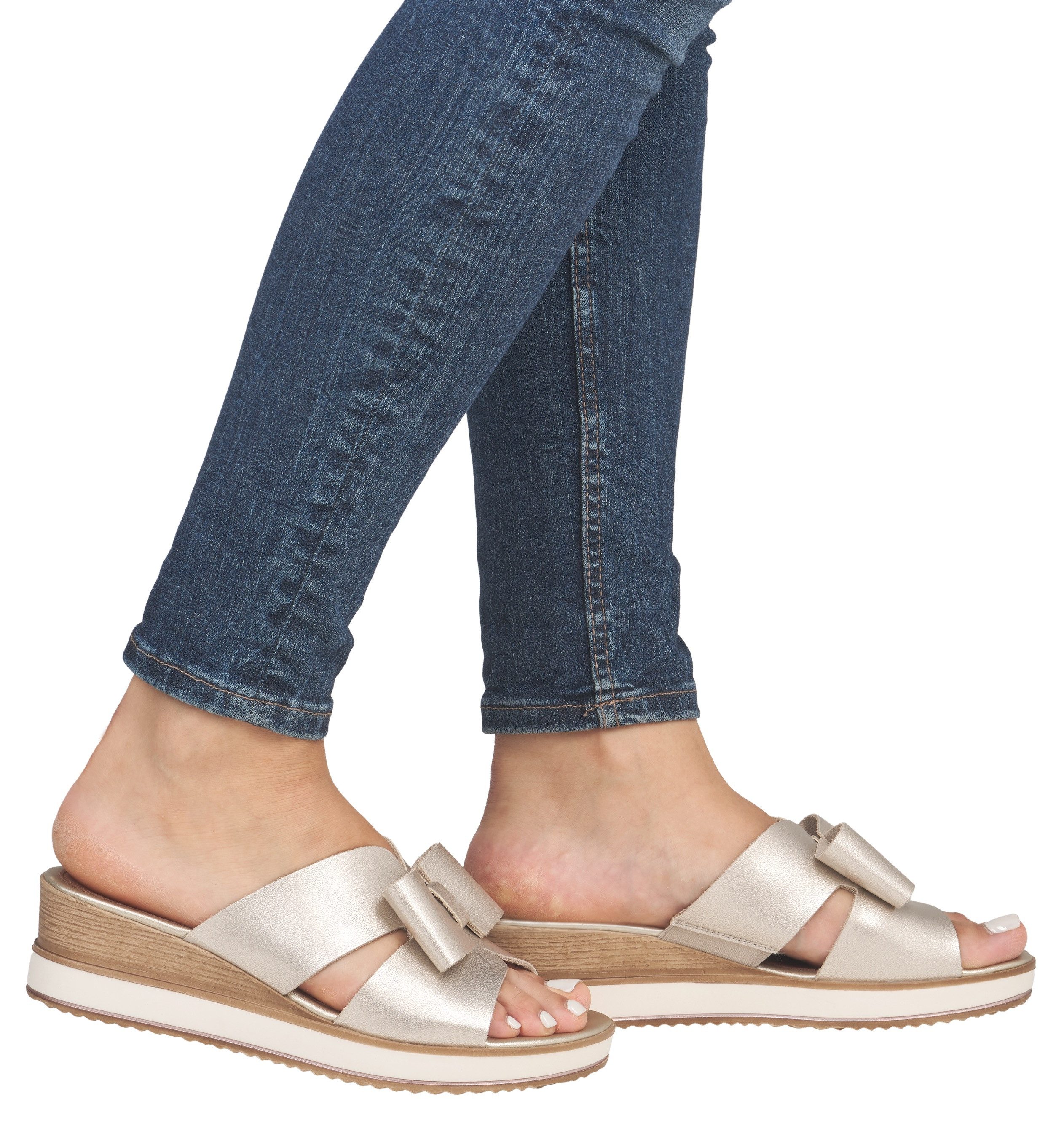 Remonte Pantolette, Keilabsatz, Sommerschuh mit schöner Zierschleife günstig online kaufen