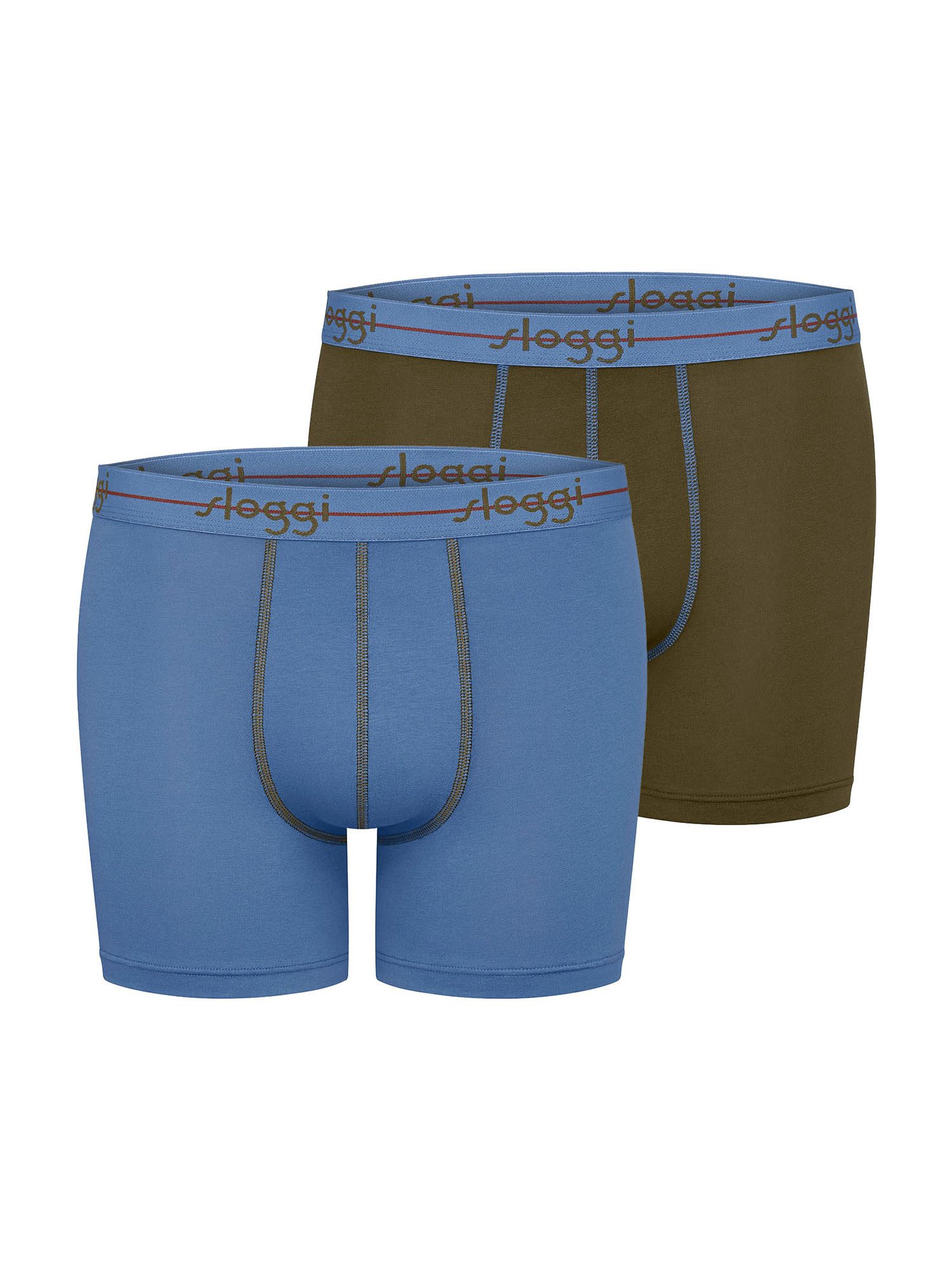 sloggi Langer Boxer Blue Start (2-St) Long Boxer Shorts, Langer Boxer Brief, Retro Boxer lang