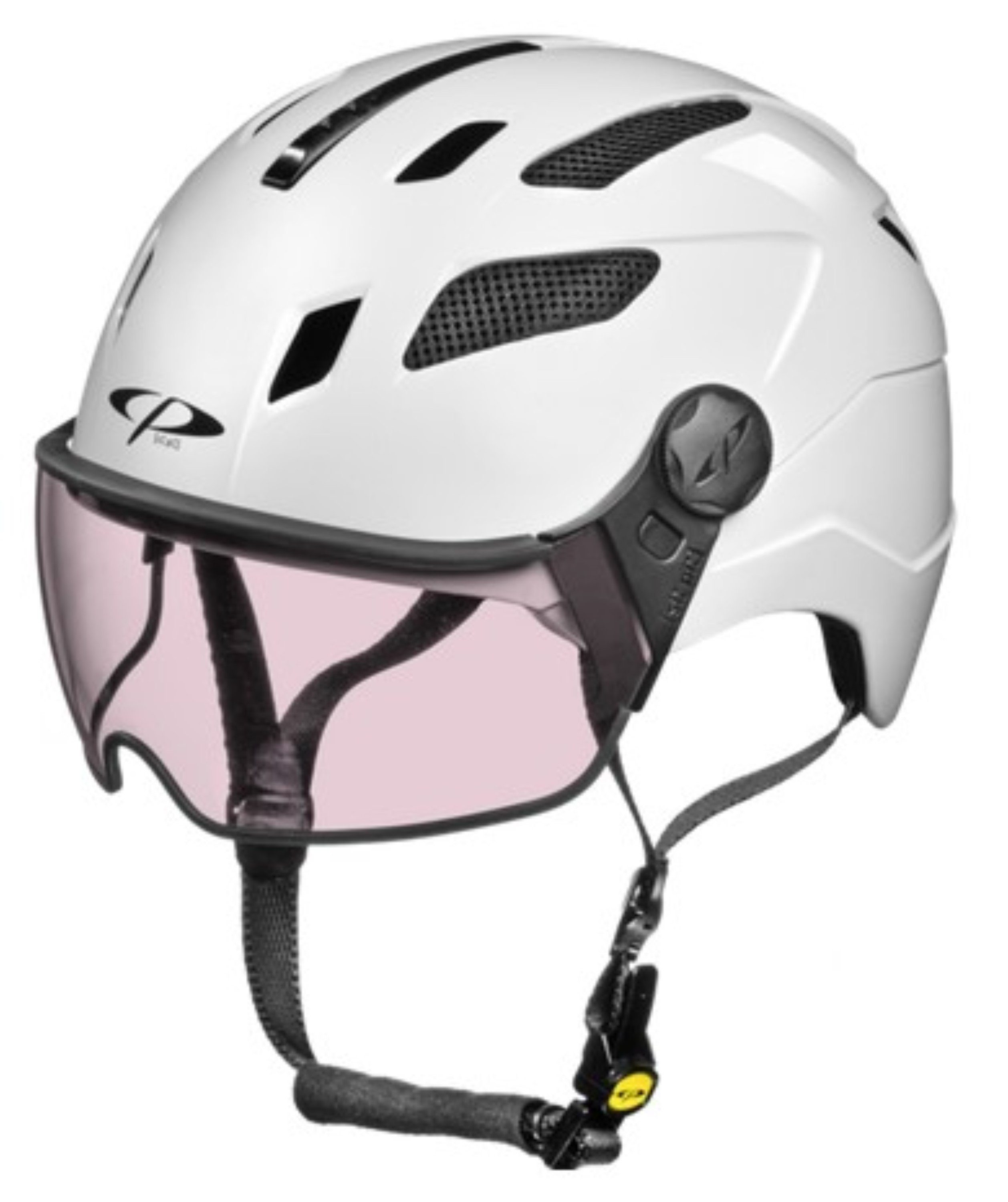 CP premium helmets Fahrradhelm Chimayo Urban mit Vario Visier Fahrradhelm E  Bike Helm wihte matt