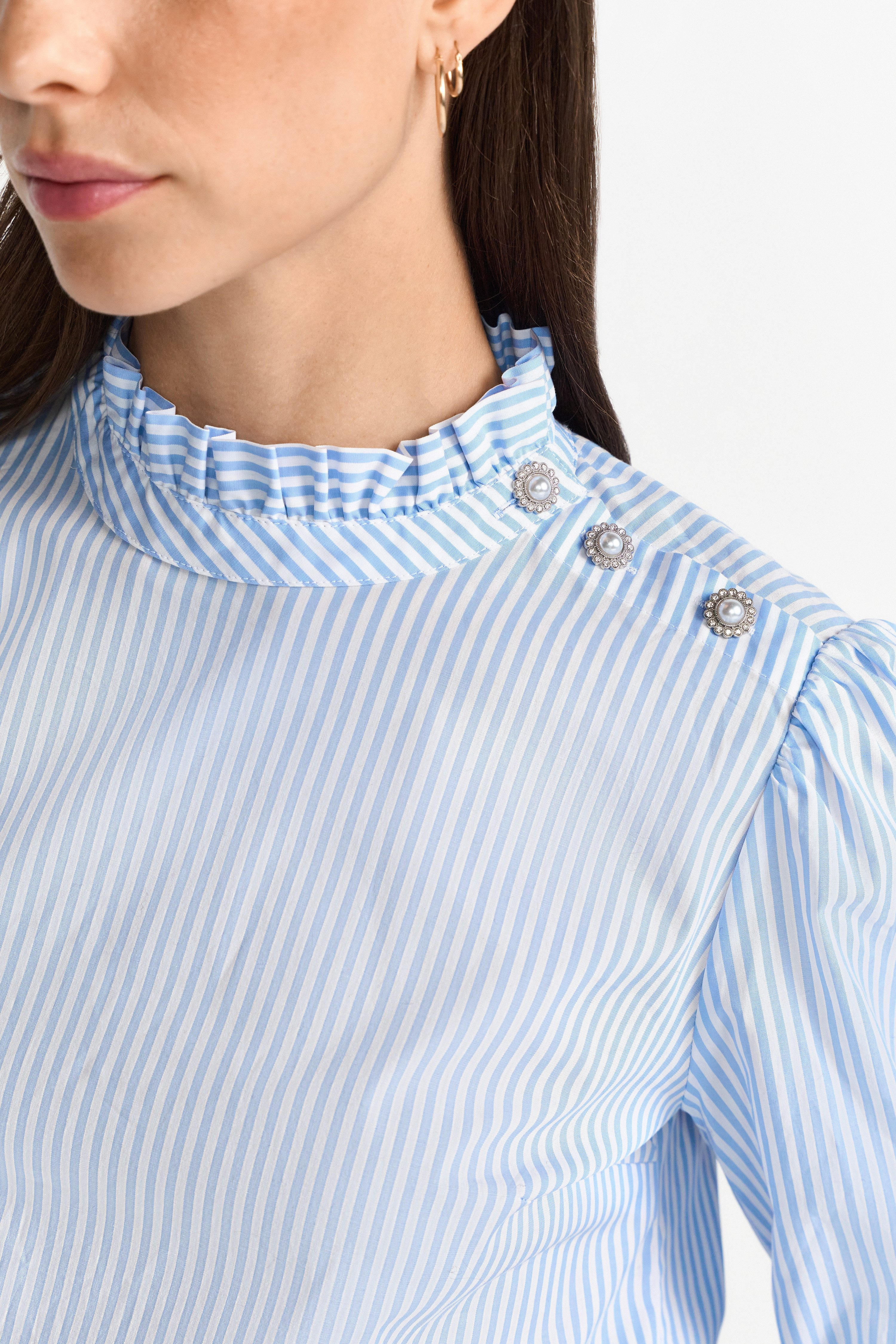 RICHROYAL Langarmbluse mit Rüschendetails, gestreift, regular fit günstig online kaufen