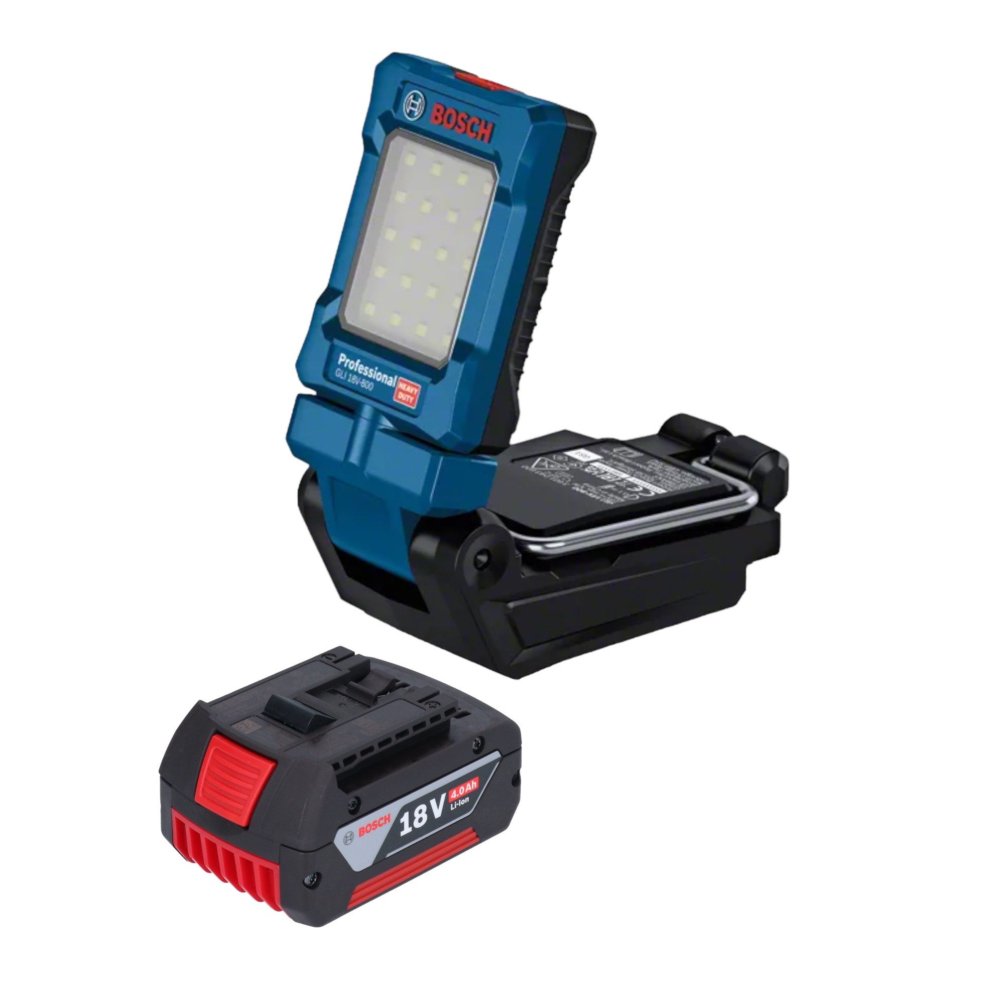 Bosch Professional Baustrahler GLI 18V-800 Professional 18 V 800 lm + 1x Akku 4,0 Ah - ohne Ladegerät