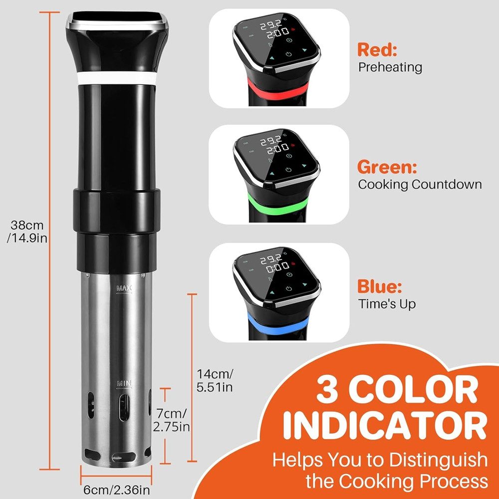 SSY Dampfgarer Sous Vide Stick-Präzisionsgarer mit LED-Display, Leiser Betrieb & Energiesparend – Bild 5 von 5