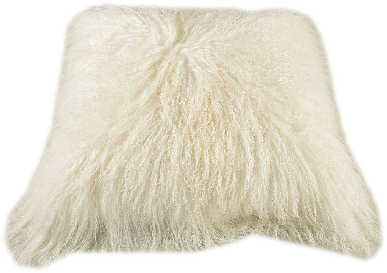 KUHFELL online & NOMAD Dekokissen Echtes Tibet Lammfell Kissenbezug Grau Schwarz Braun Beige oder Weiß – Bild 3 von 5