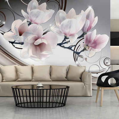 KUNSTLOFT Vliestapete Beauty of Magnolia 2.45x1.75 m, halb-matt, matt, lichtbeständige Design Tapete