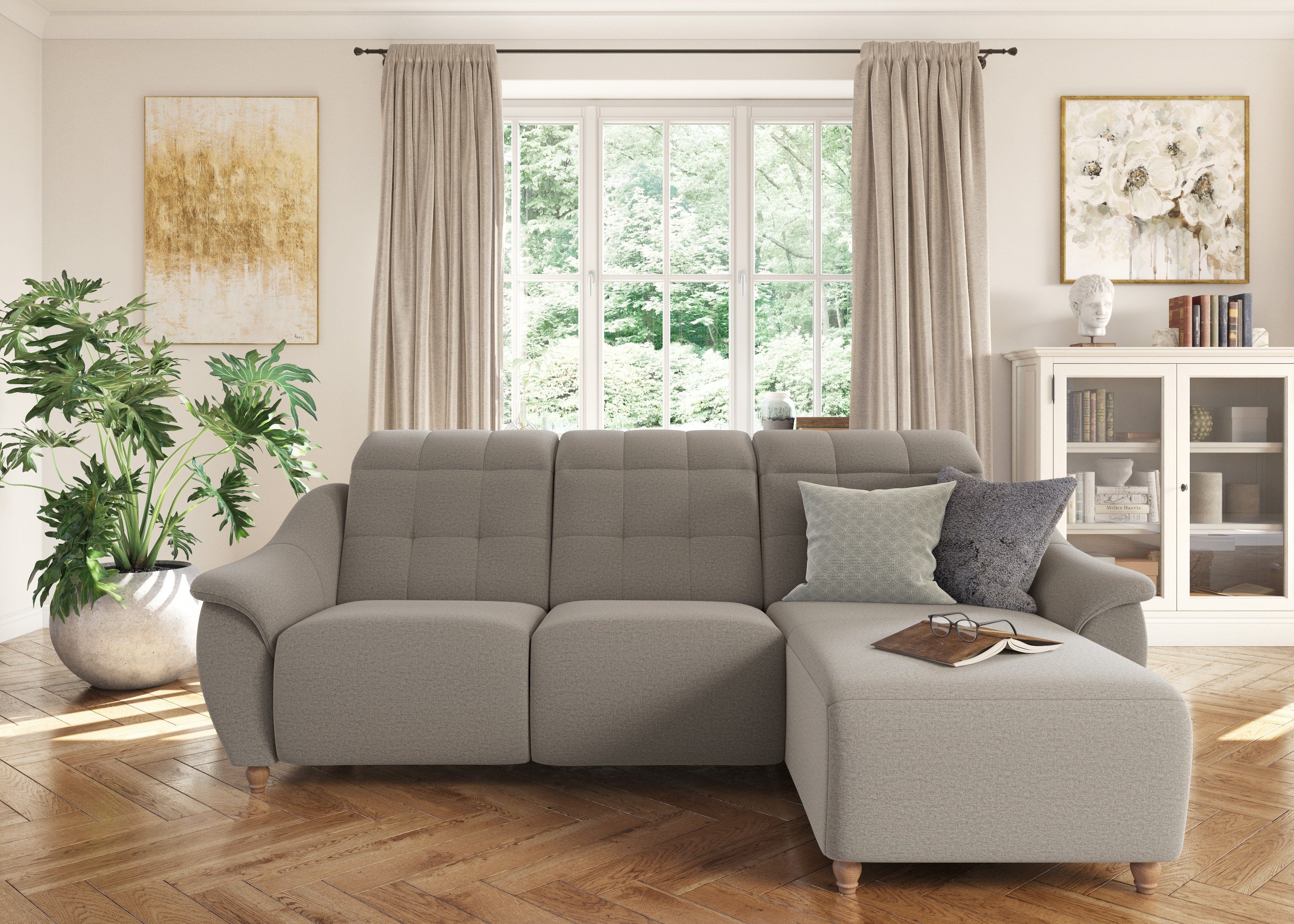 Home affaire Ecksofa Boston L-Form, 2 Teile, Kopfteilverstellung an jeder Sitzfläche, wahlweise Relaxfunktion