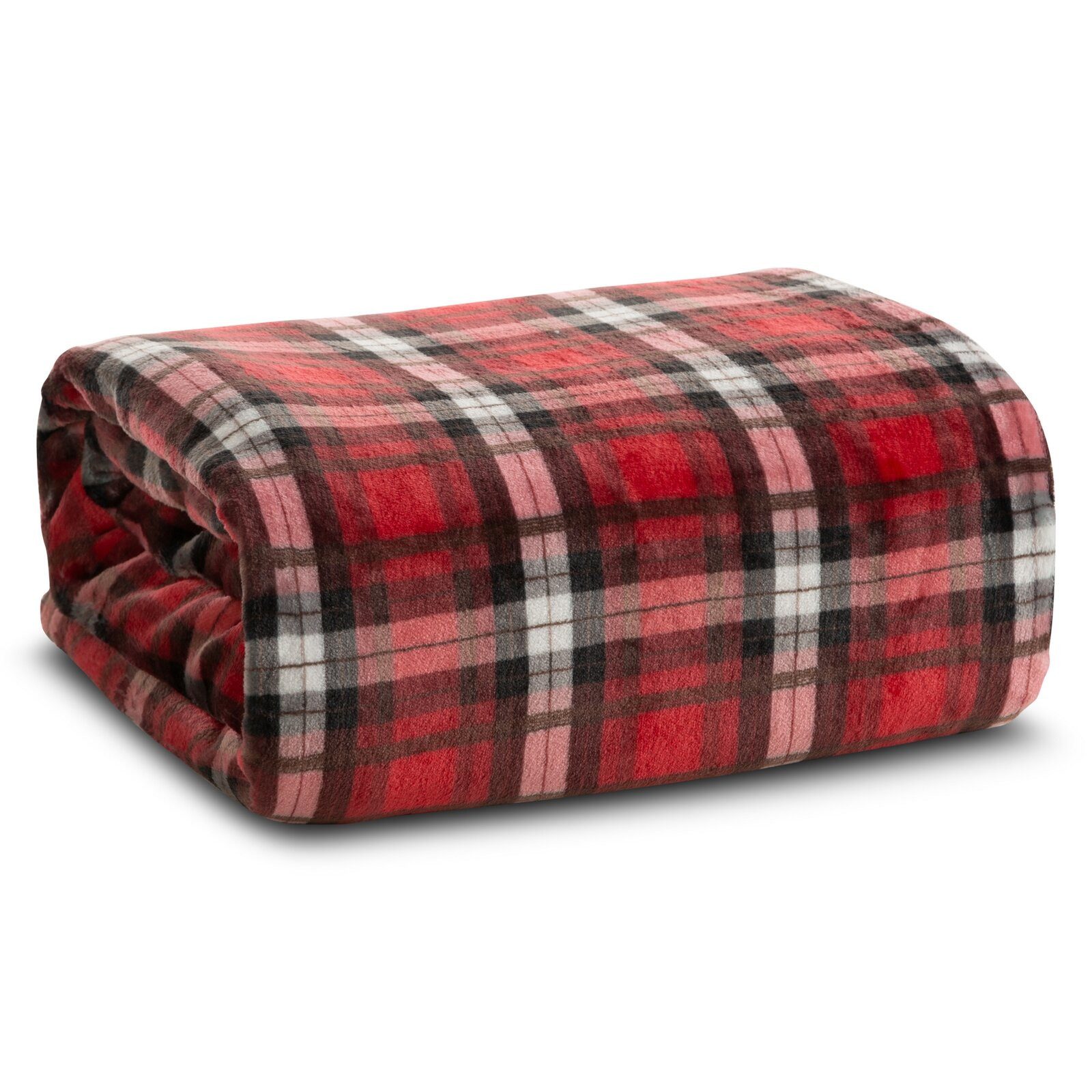 Wohndecke Winter Muster Karomuster Schneeflocken Geschenkidee, Eurofirany, günstig online kaufen