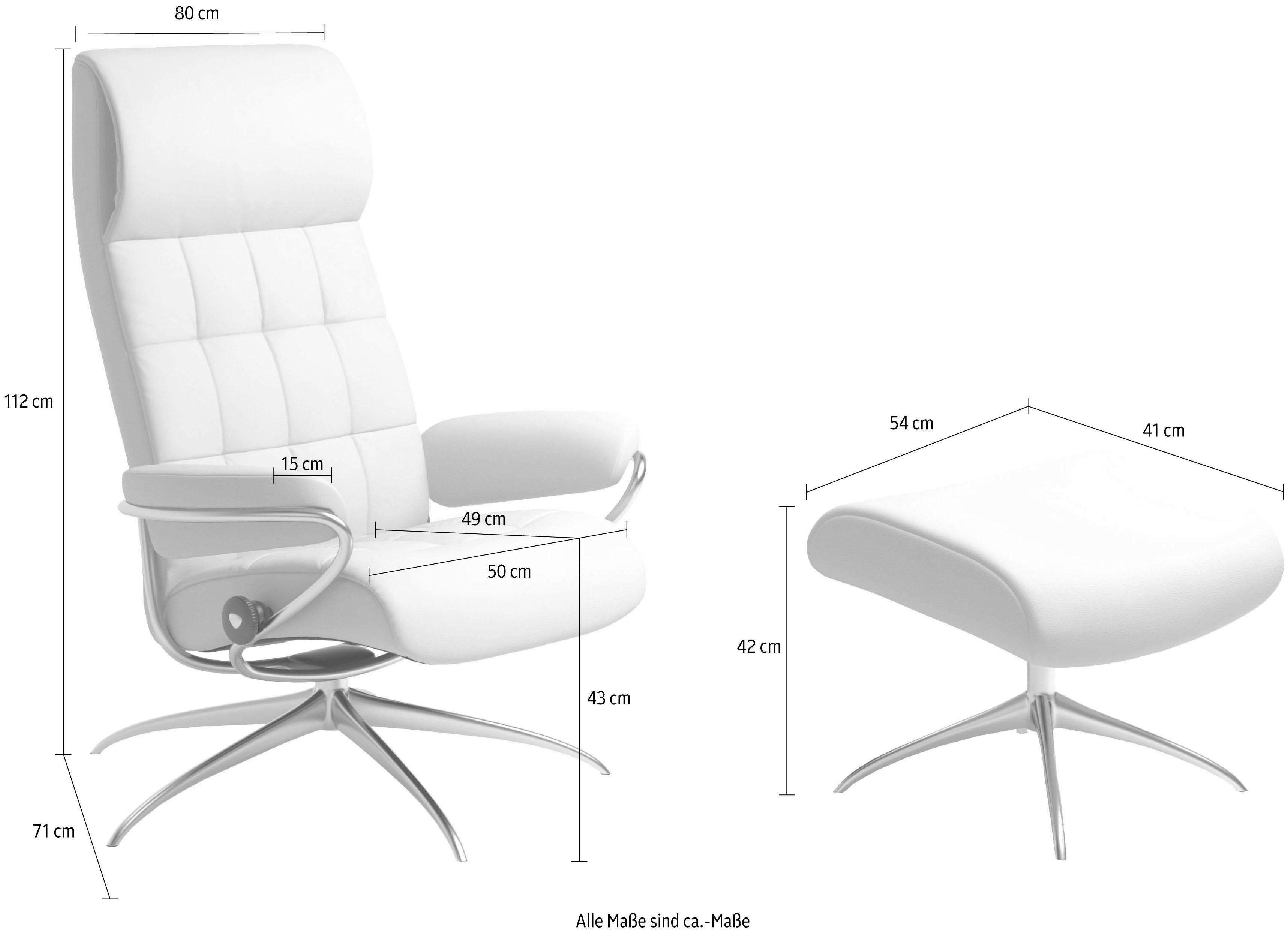 Gestell (Set, Star High Hocker), London Relaxsessel Back, mit mit Base, Stressless® Chrom Hocker, Relaxsessel mit