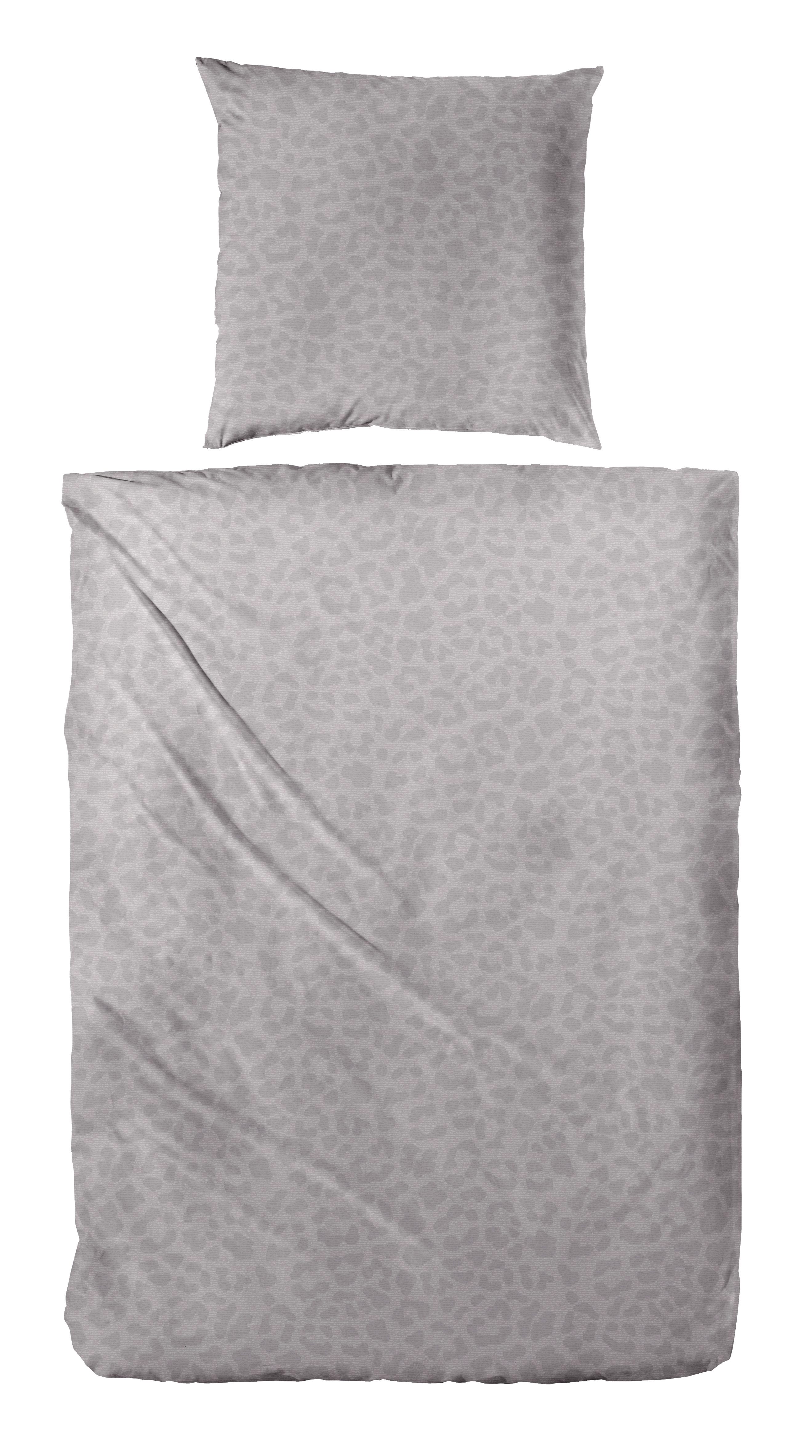 Primera Bettwäsche Biber-Bettwäsche Leo, Biber, 2 teilig, mit dezentem Leo-Design