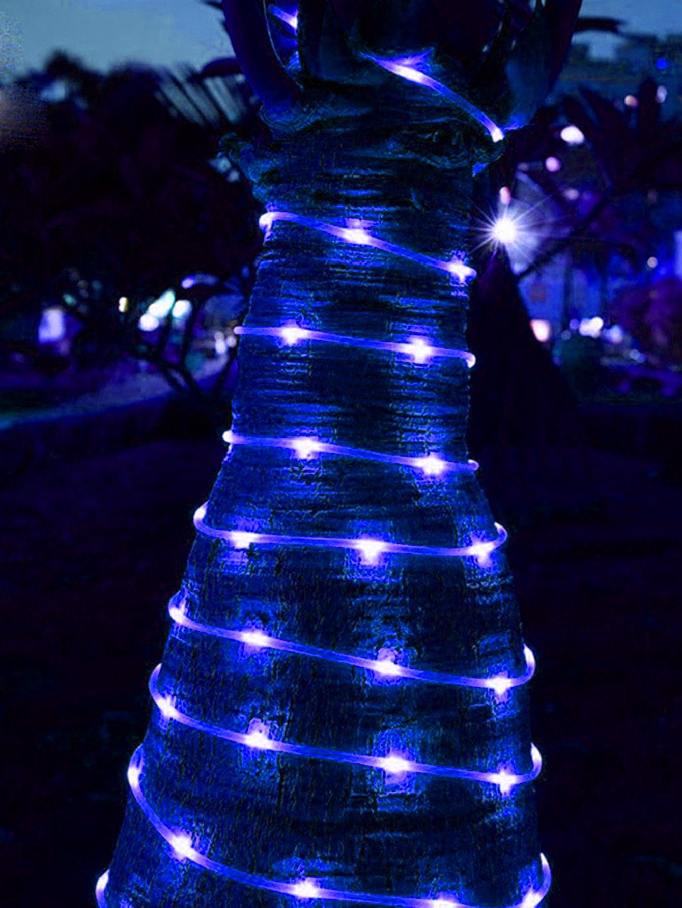Rosnek LED-Lichterkette 5M 50LEDs, wasserdicht, 8 Modi, batterie, für Balkon Camping Party, Weihnachtsdeko Blau