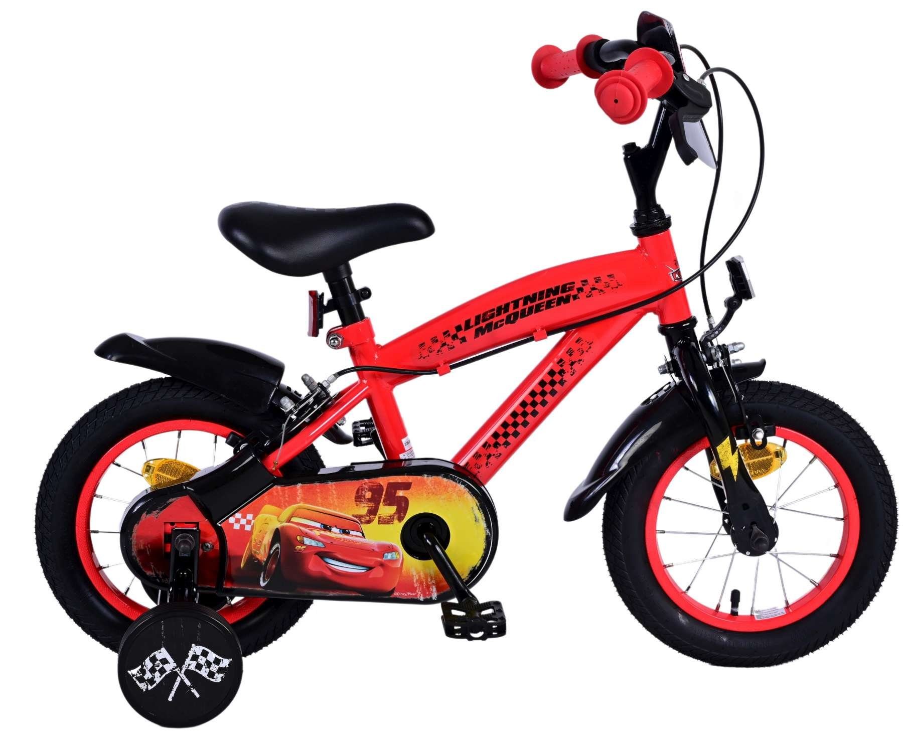 Volare Kinderfahrrad Disney Cars - Jungen - 12, 14 oder 16 Zoll - Rot - Zwei Handbremsen