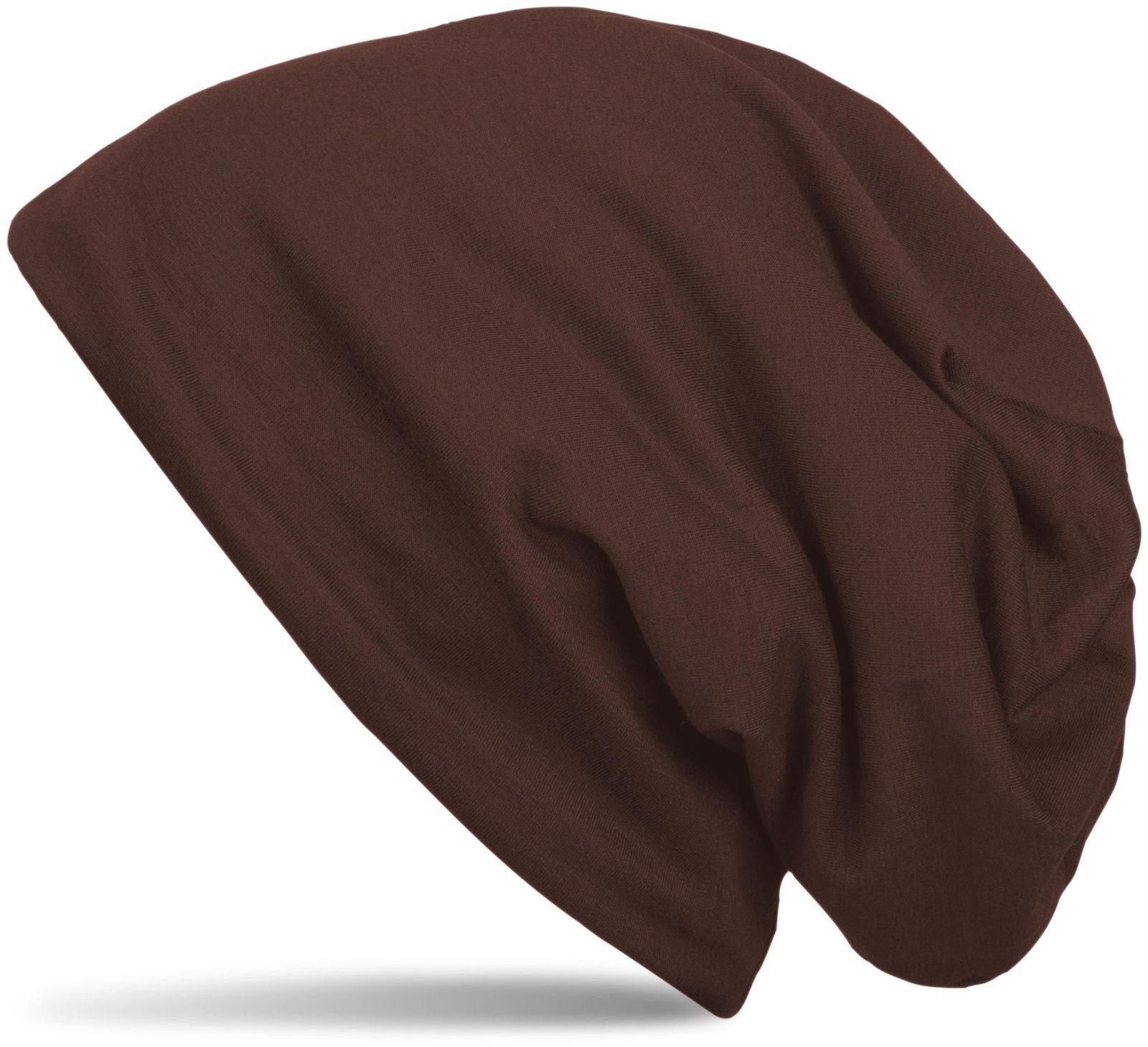 styleBREAKER Beanie (1-St) Unifarbene Beanie Mütze mit Fleece Dunkelbraun