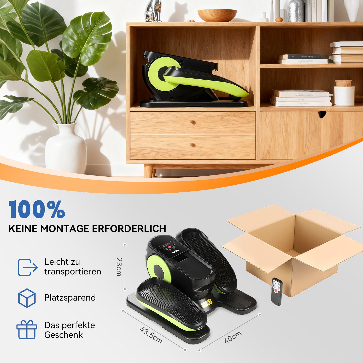 kehot Mini-Stepper Automatischer Mini-Stepper mit Display & Fernbedienung für Zuhause (Elektrischer Sitz-Stepper mit 12 Stufen & 3 Programmen, Leiser Motor, Kompakter Unter-Tisch Stepper für Büro & Heimtraining, 50kg belastbar), Mini Fitness-Stepper mit Zeit,Distanz,Kalorien,Geschwindigkeitsanzeige