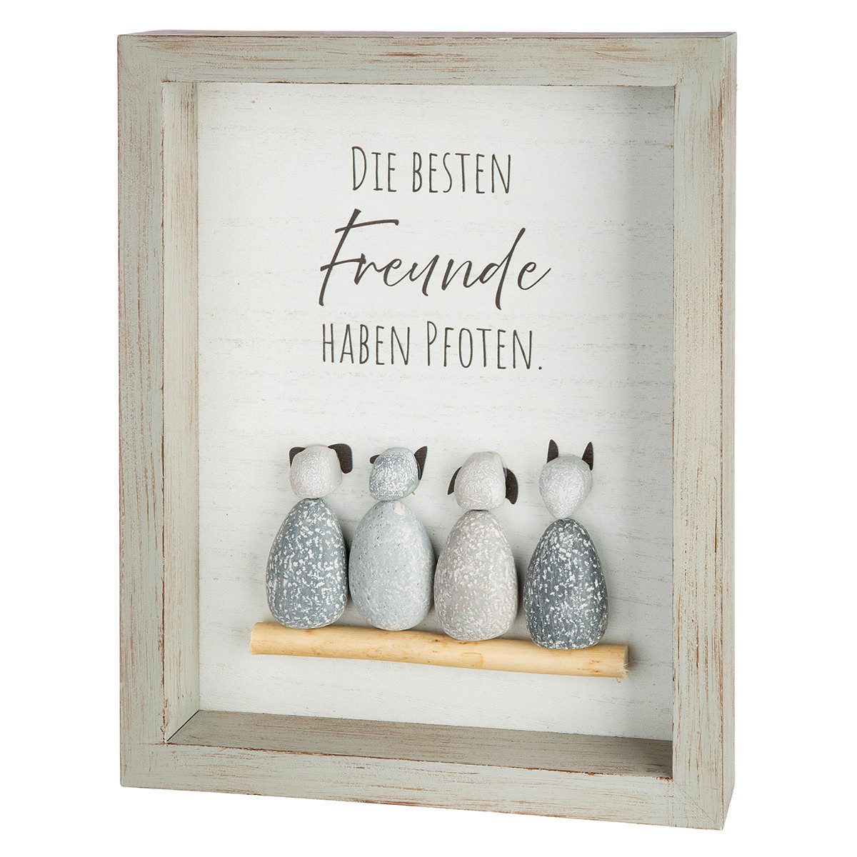 GILDE Wanddekoobjekt Wandbild Pfotenliebe grau im 2er set rechteckig Wanddeko (2 St) – Bild 5 von 5