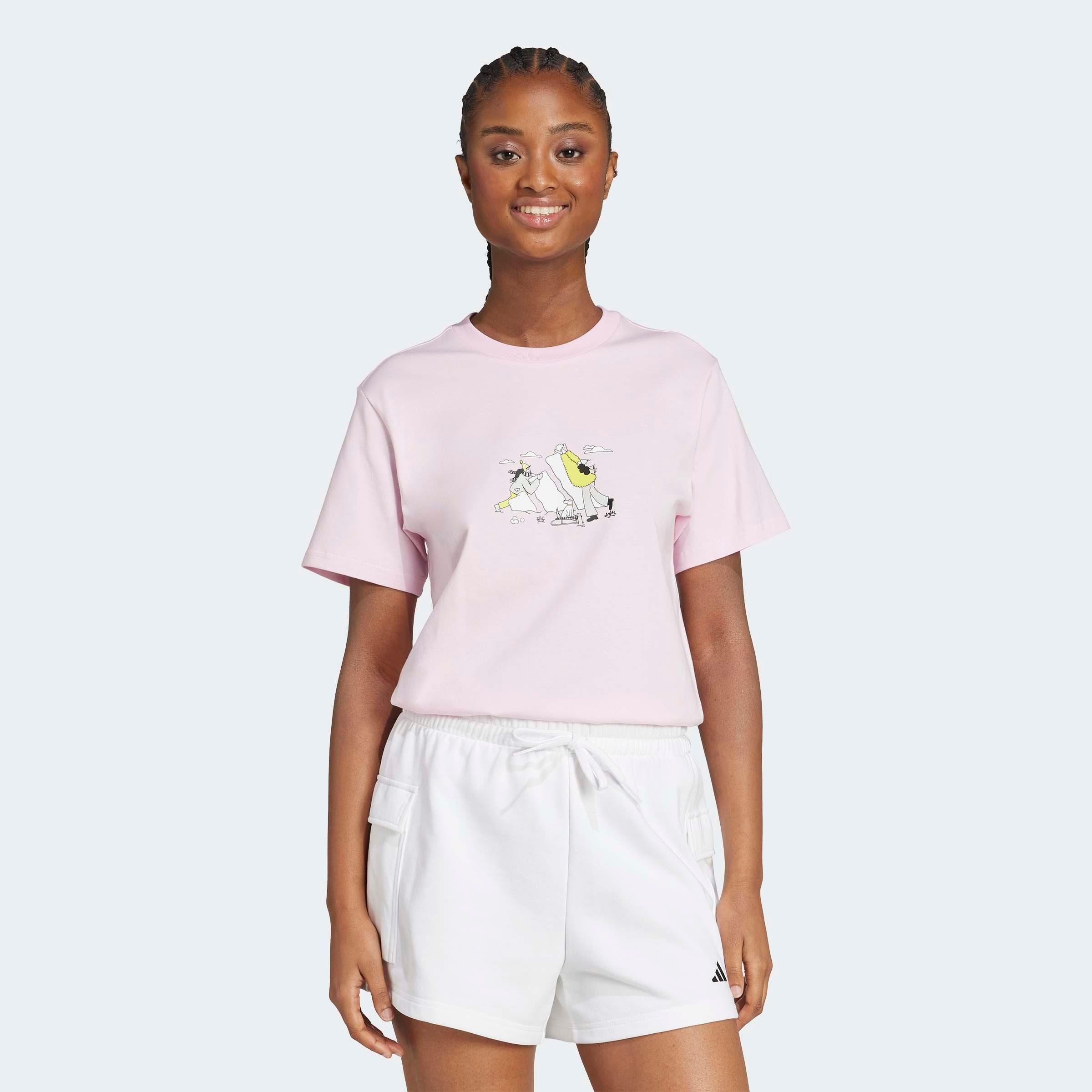 adidas Sportswear T-Shirt DOODLE GRAFIK Kurzarm, verspielte Doodle-Grafik, günstig online kaufen