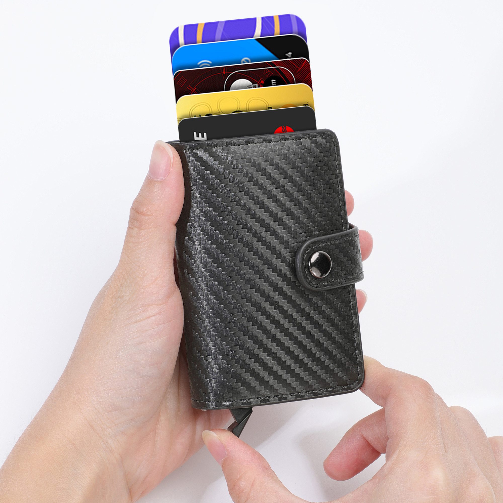 BRAIDOL Geldbörse Herren Geldbörse Cardholder,mit RFID Schutz,Mini Geldbörse Kartenetui (Mini Geldbörse Herren & Damen, Kreditkartenetui mit Münzfach & RFID-Schutz Smart Wallet), Geldbeutel Automatisch Pop Up für 6 Karten,Mini Geldbörse