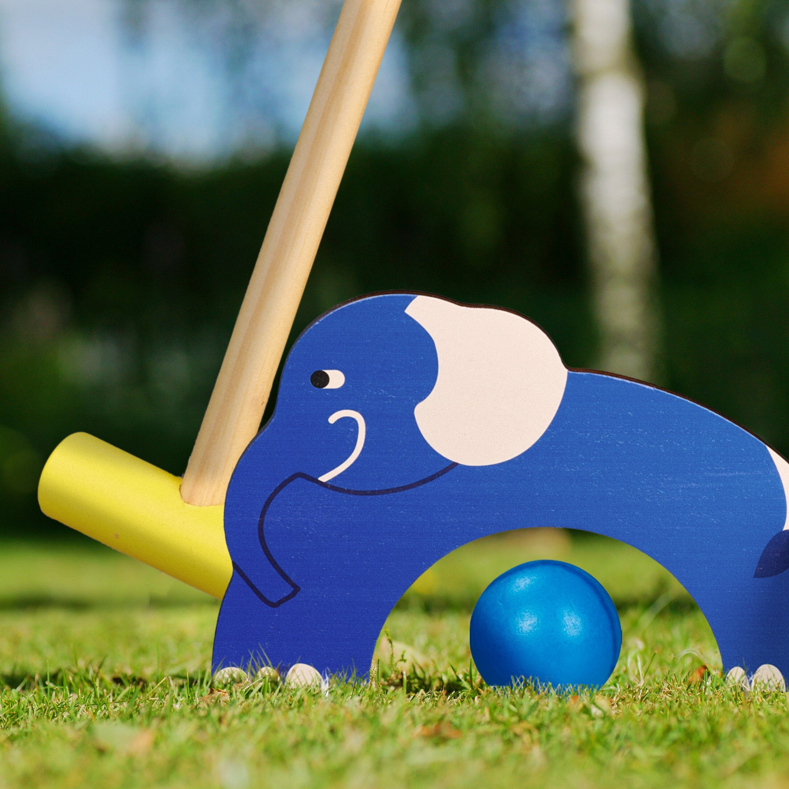 relaxdays Spielzeug-Gartenset Krocket Spiel für Kinder im Tier-Design