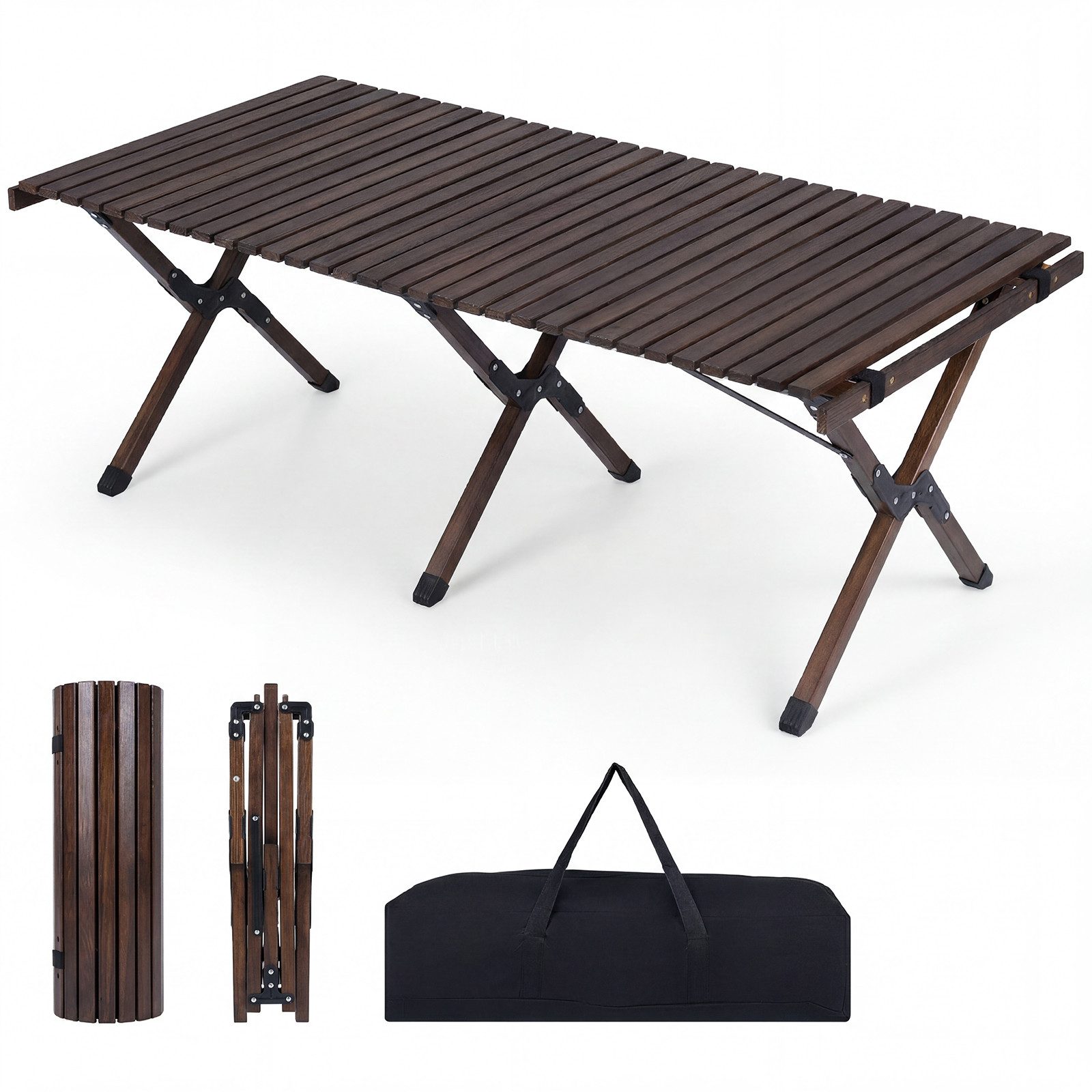 COSTWAY Campingtisch (1-St), Picknicktisch klappbar mit aufrollbarer Tischplatte