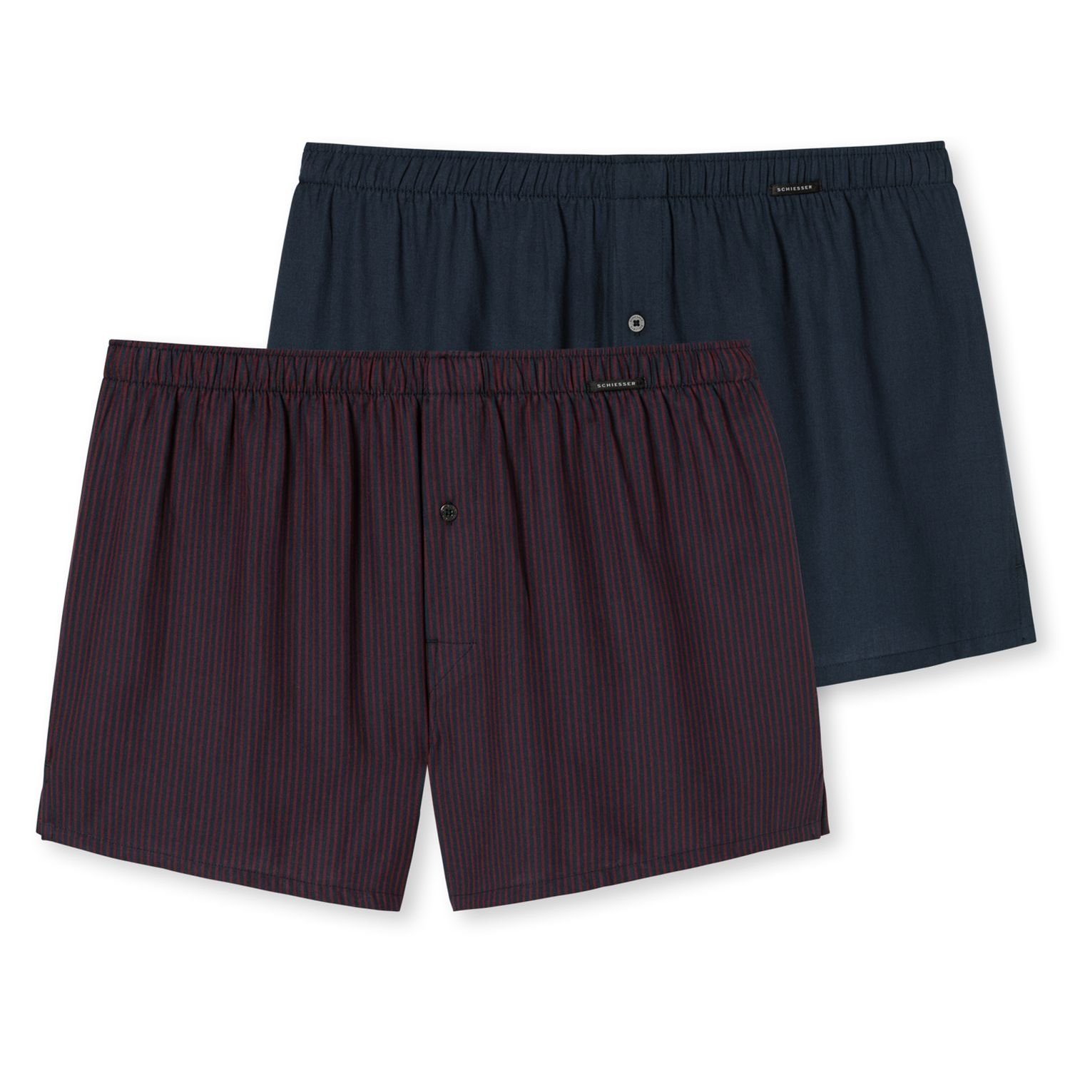 Schiesser Boxershorts (2-St) mit Eingriff, Knopf, günstig online kaufen