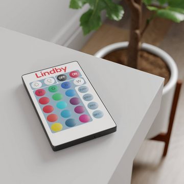 Lindby LED Deckenleuchte Lansson, dimmbar, LED-Leuchtmittel fest verbaut, Farbwechsel RGB + weiß, Modern, Eisen, Kunststoff, nickel matt, 2 flammig, inkl.
