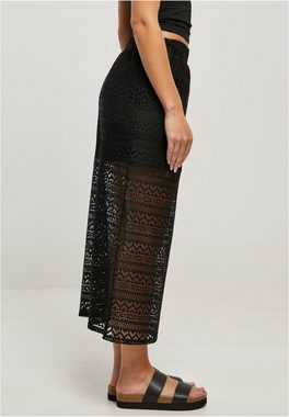 URBAN CLASSICS Jerseyrock Damen Ladies Stretch Crochet Lace Midi Skirt (1-tlg)